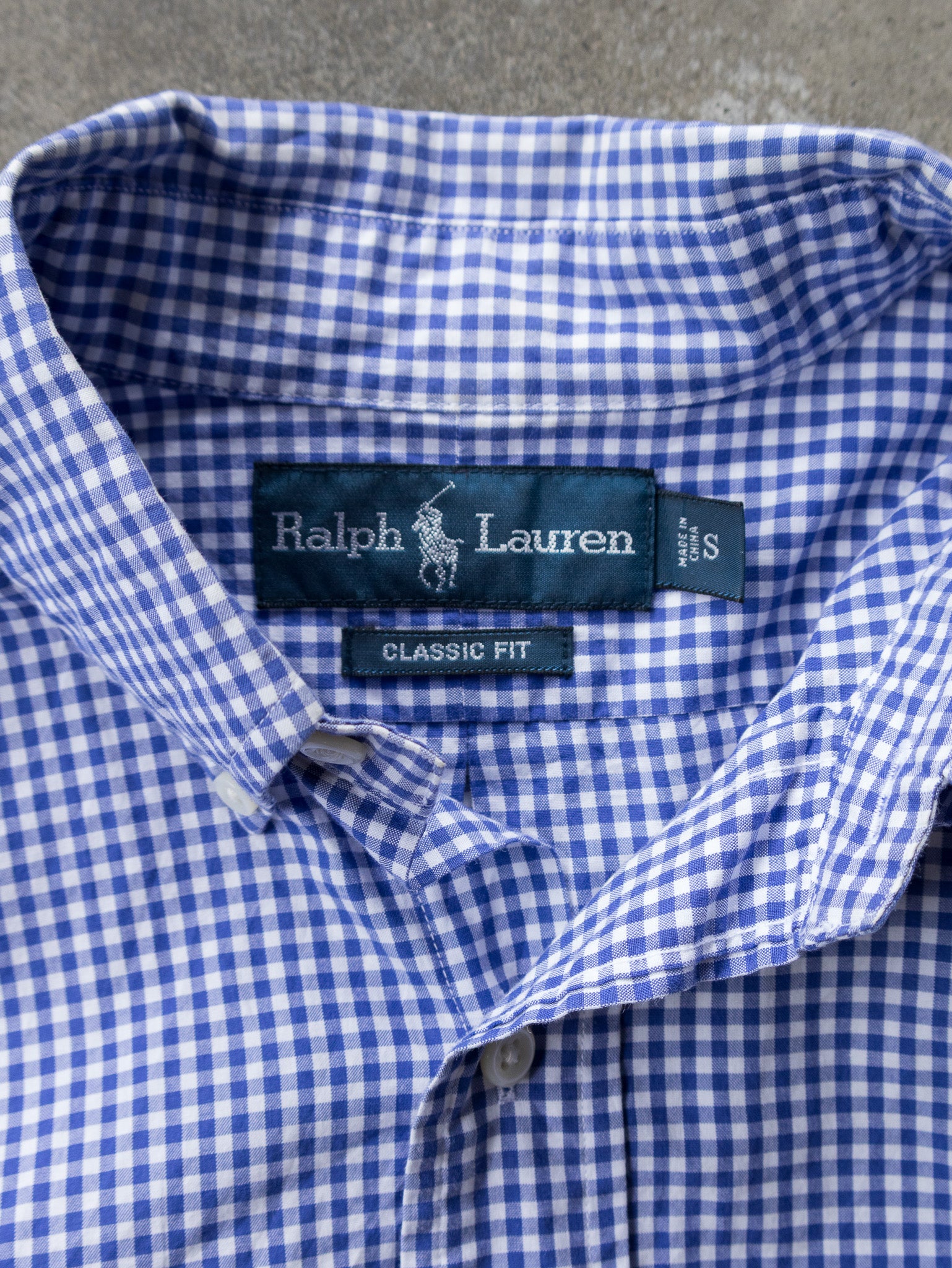 Vintage Blue Check Ralph Lauren Shirt (S)