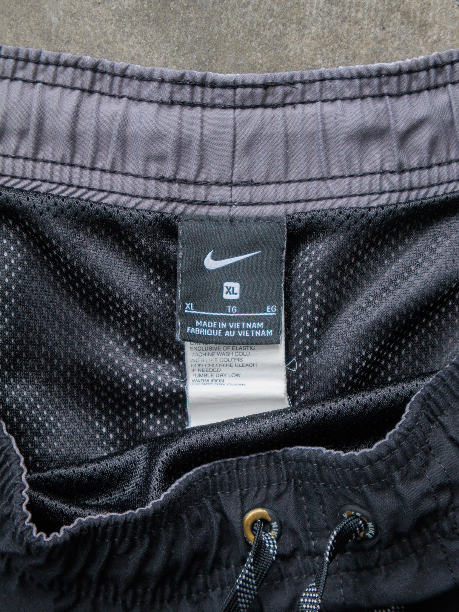 Vintage Grey & Black Nike Swim Shorts (XL)