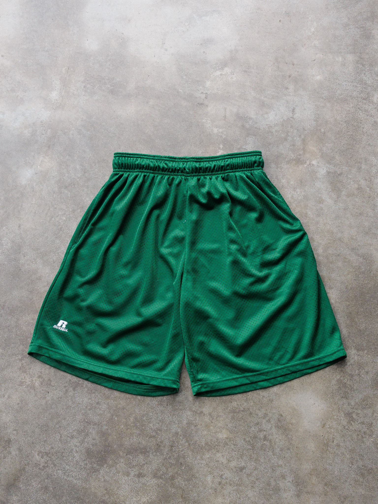 Vintage Green Russell Athletic Mesh Shorts (M)