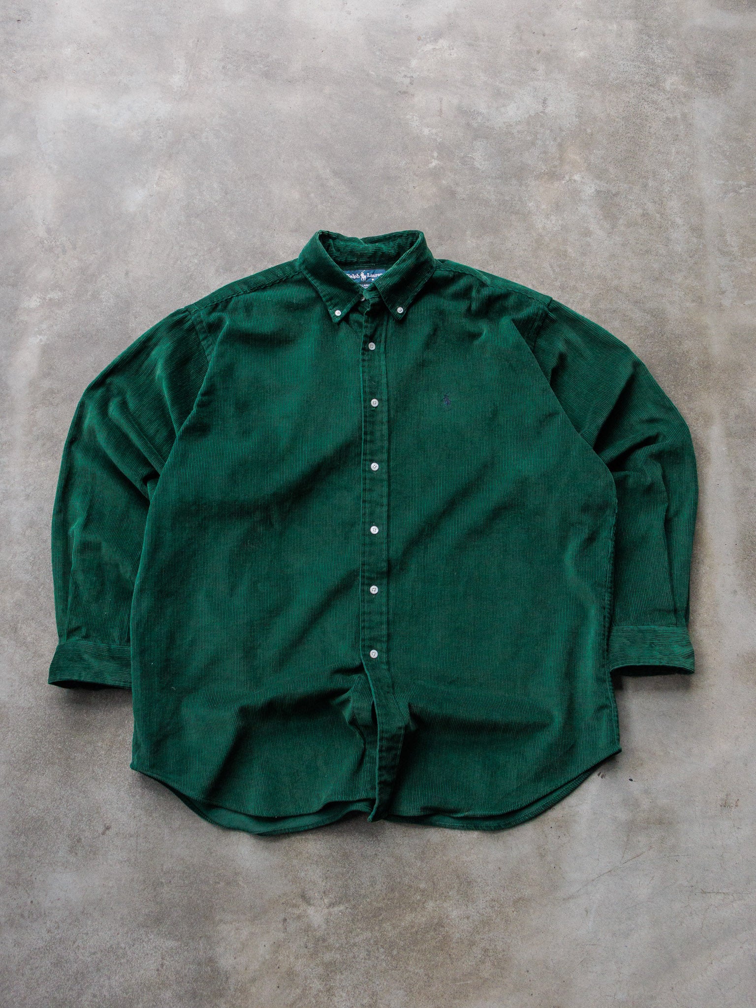 Vintage 90s Green Ralph Lauren Corduroy Shirt (XL)