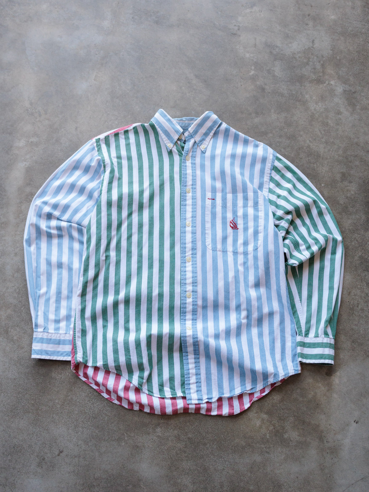 Vintage 90s Multicolor Striped Nautica Colourblock Shirt (S)