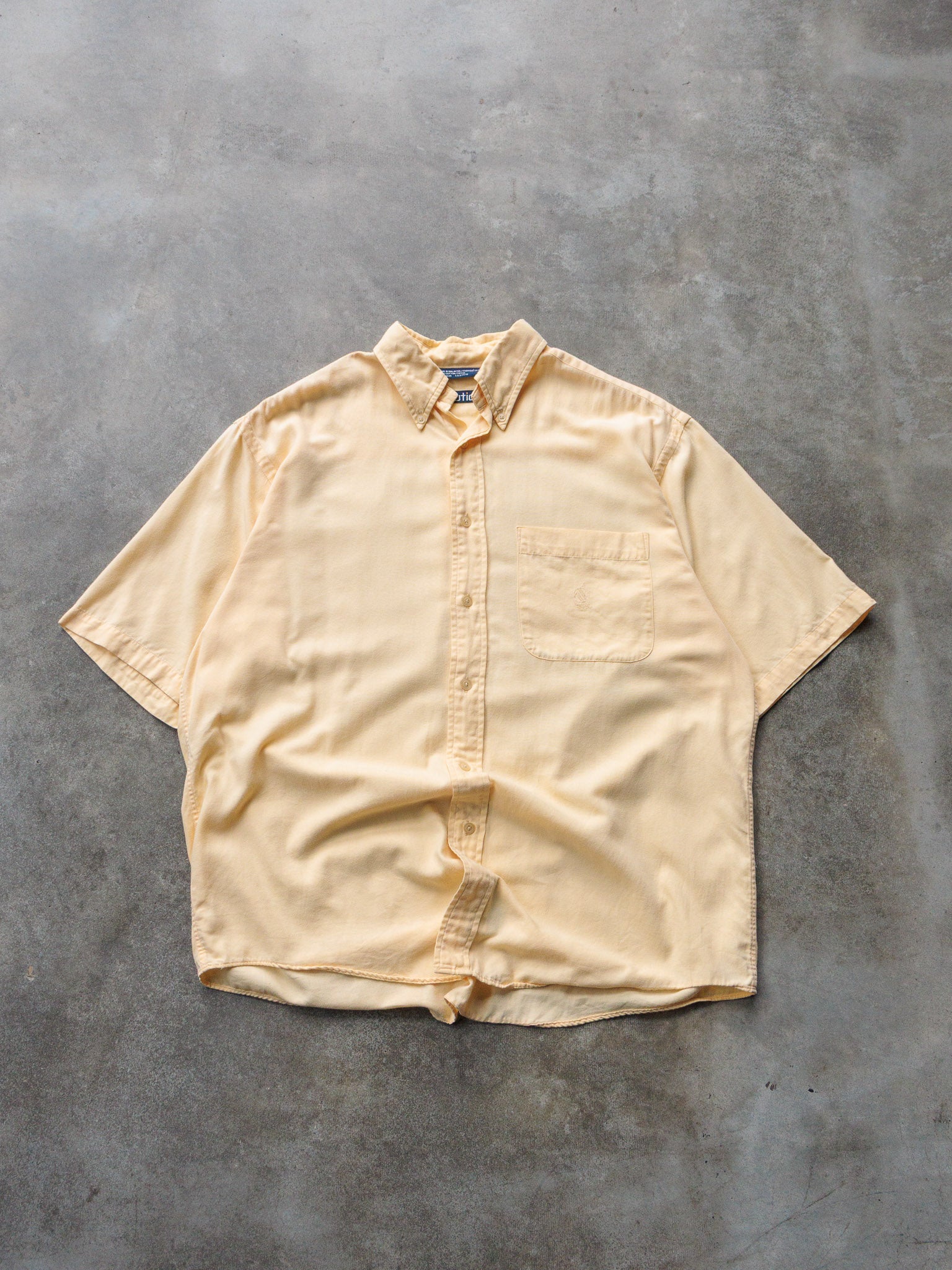 Vintage 90s Yellow Nautica Short Sleeve Shirt (M)
