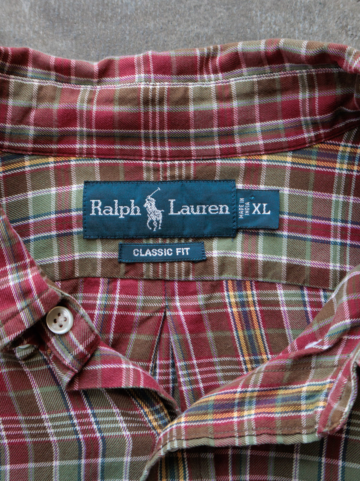 Vintage 00s Red Plaid Ralph Lauren Shirt (XL)