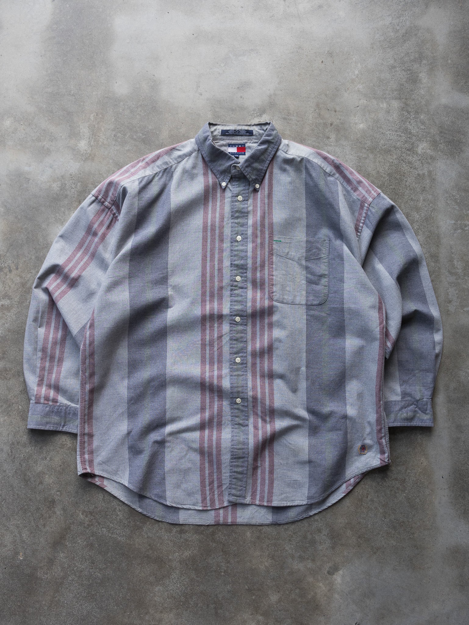 Vintage 90s Tommy Hilfiger Striped Shirt (L)