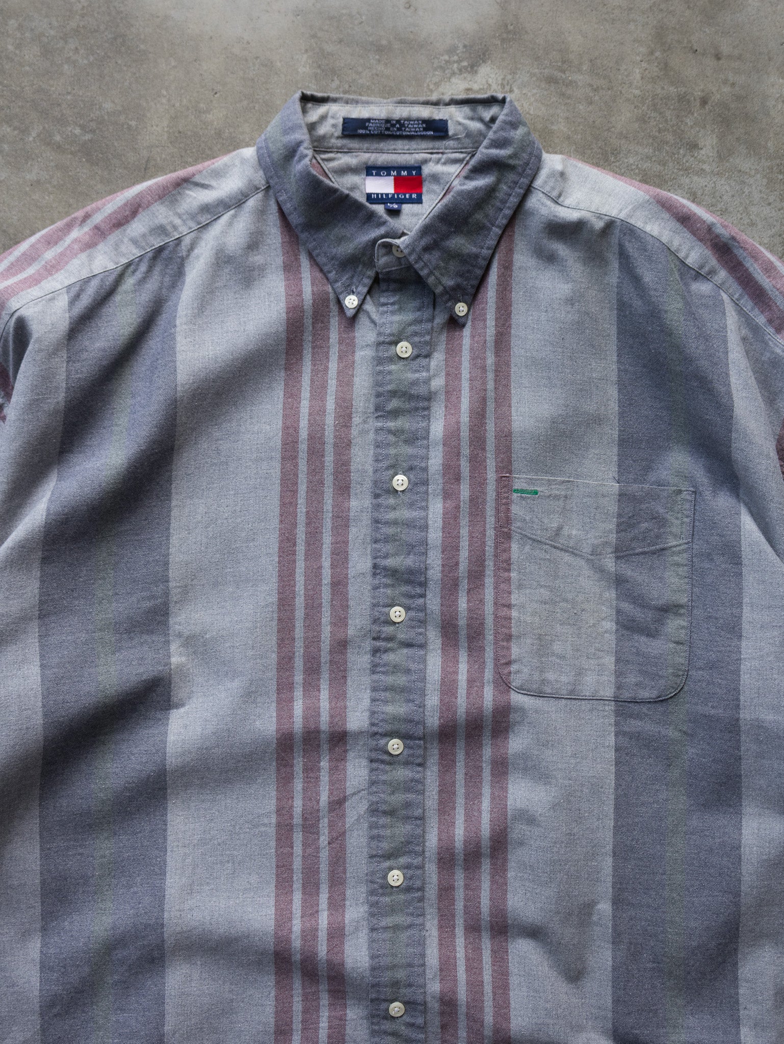 Vintage 90s Tommy Hilfiger Striped Shirt (L)