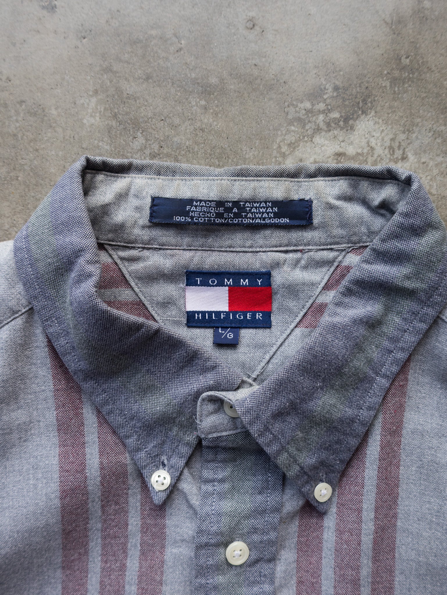 Vintage 90s Tommy Hilfiger Striped Shirt (L)