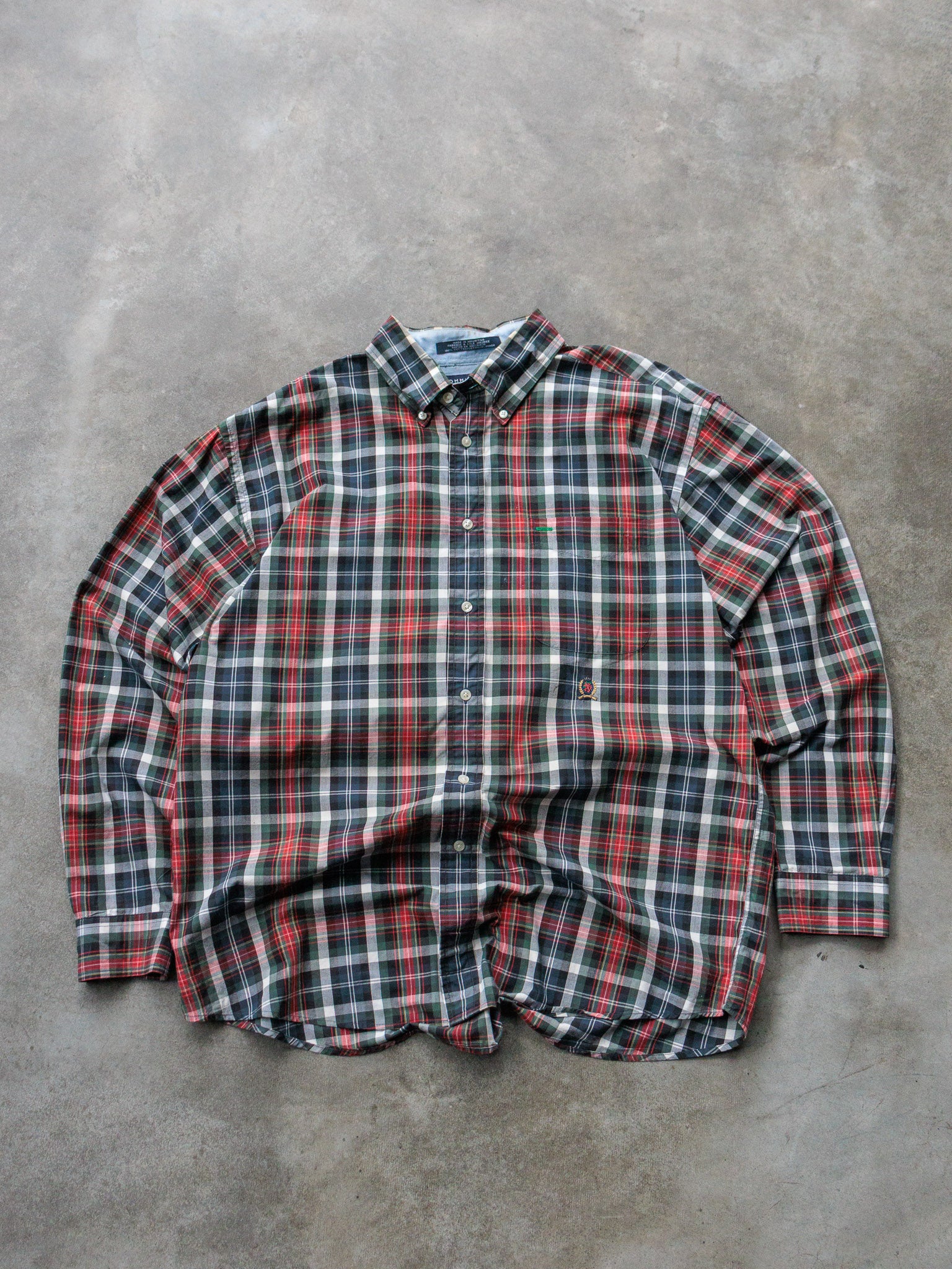 Vintage 90s Multicolor Plaid Tommy Hilfiger Shirt (L)