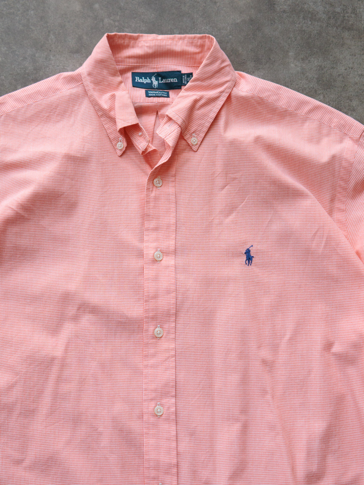 Vintage Orange Gingham Ralph Lauren Shirt (L)