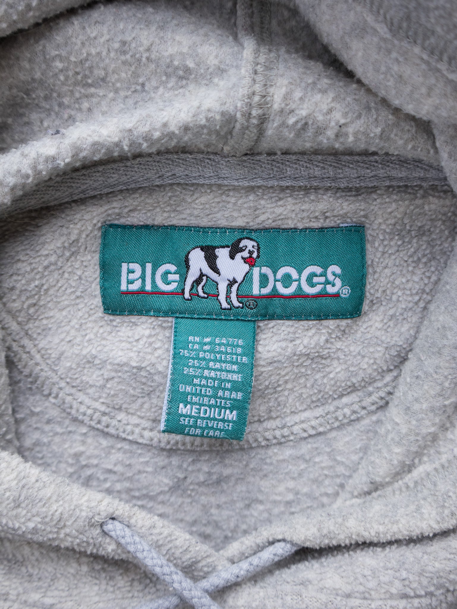 Vintage Big Dogs Grey Embroidered Hoodie (M)