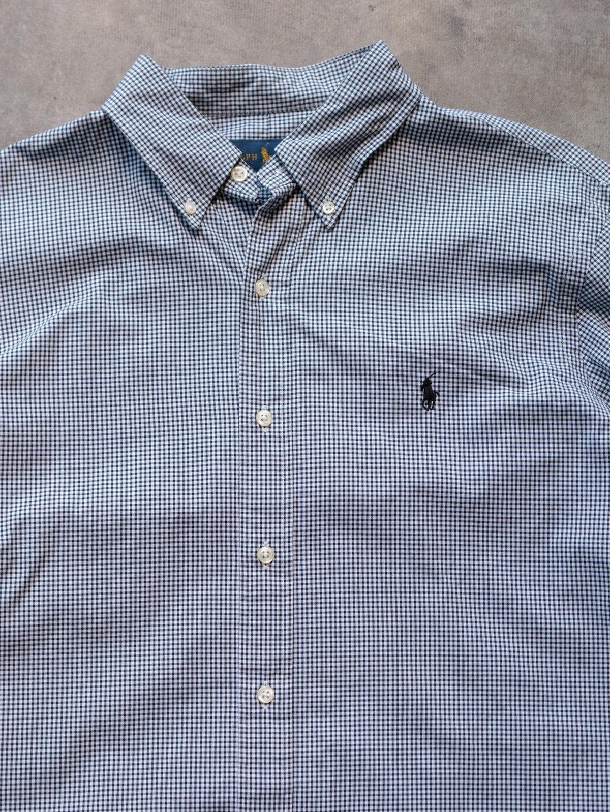 Vintage Blue Gingham Ralph Lauren Shirt (L)