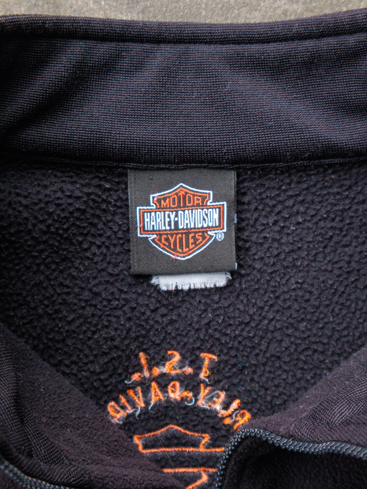 Vintage Black Harley-Davidson Quarter Zip Fleece (XL)