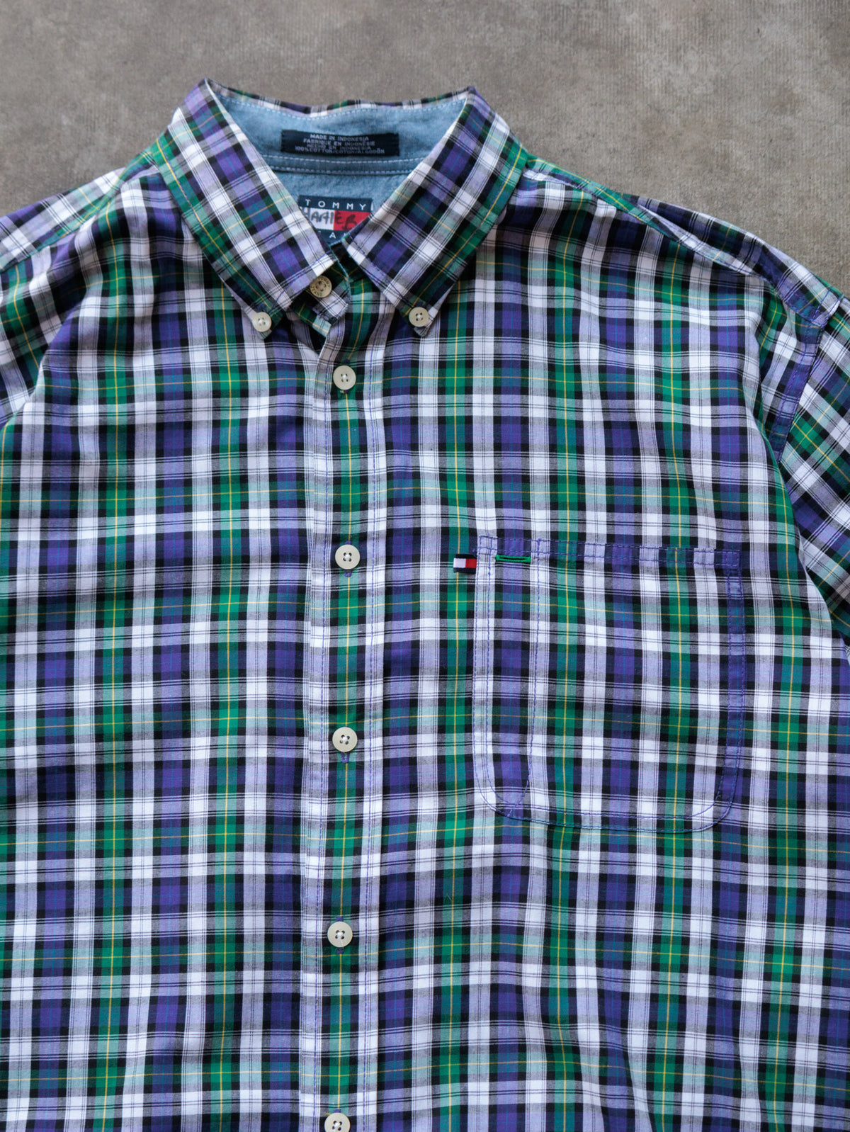 Vintage 00s Purple Plaid Tommy Jeans Shirt (L)