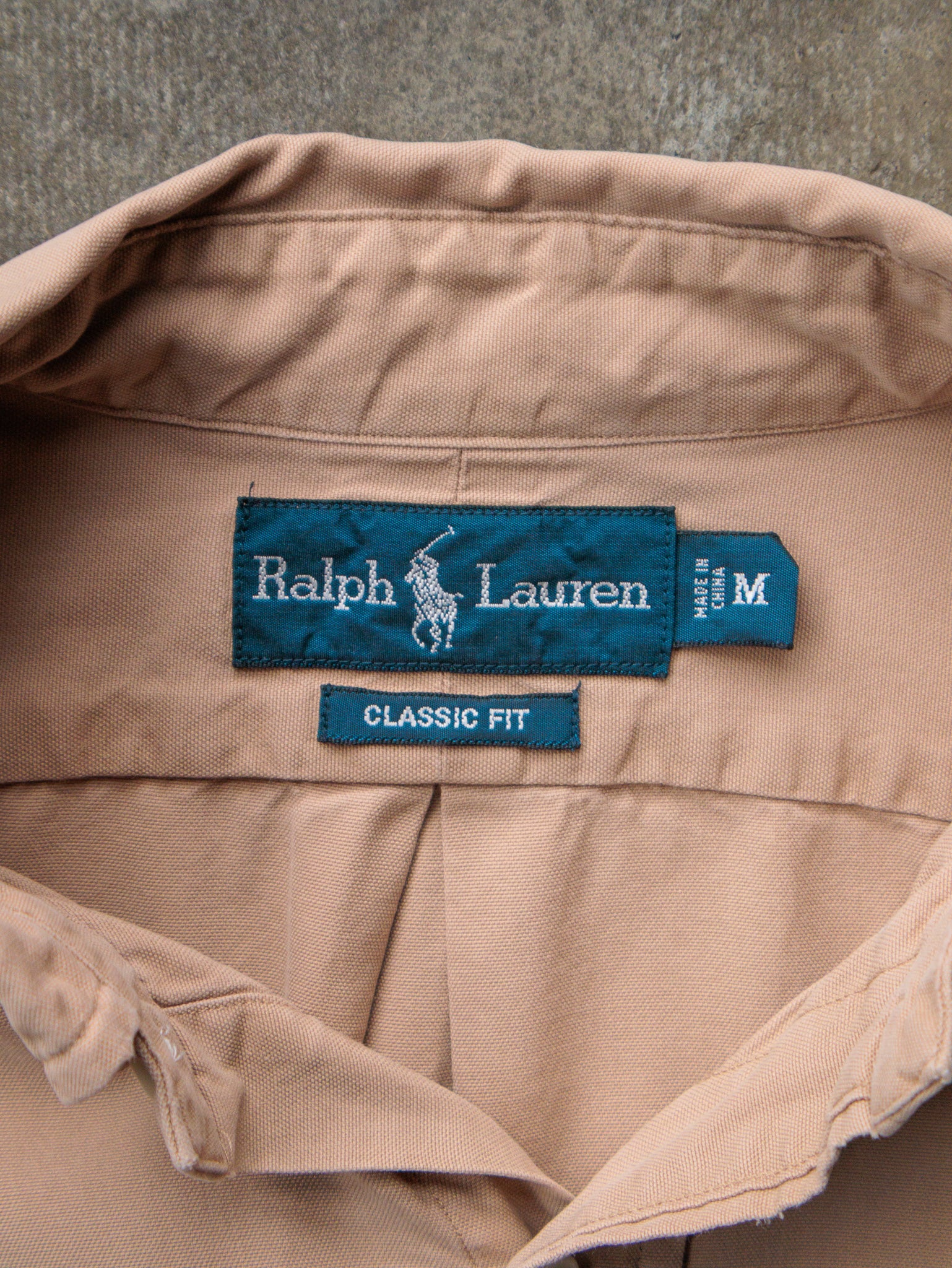 Vintage Tan Ralph Lauren Shirt (M)
