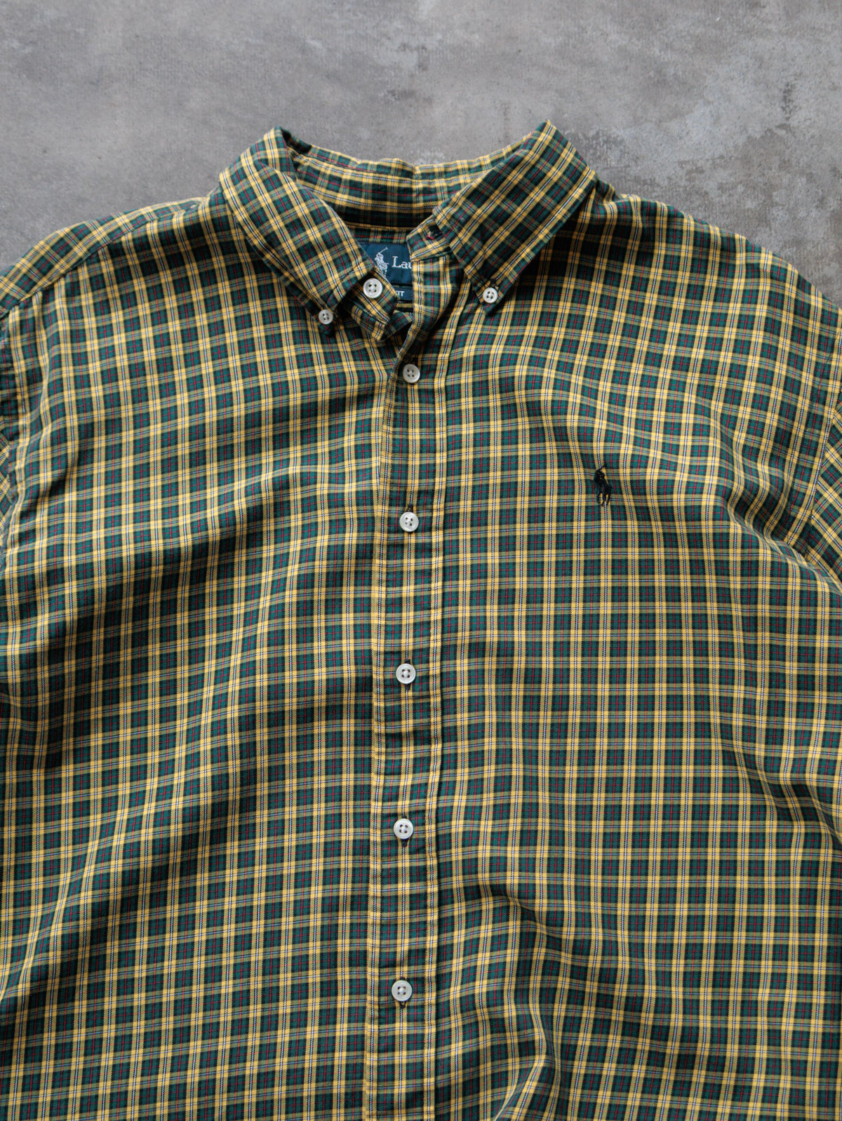 Vintage 00s Yellow Plaid Ralph Lauren Shirt (XL)