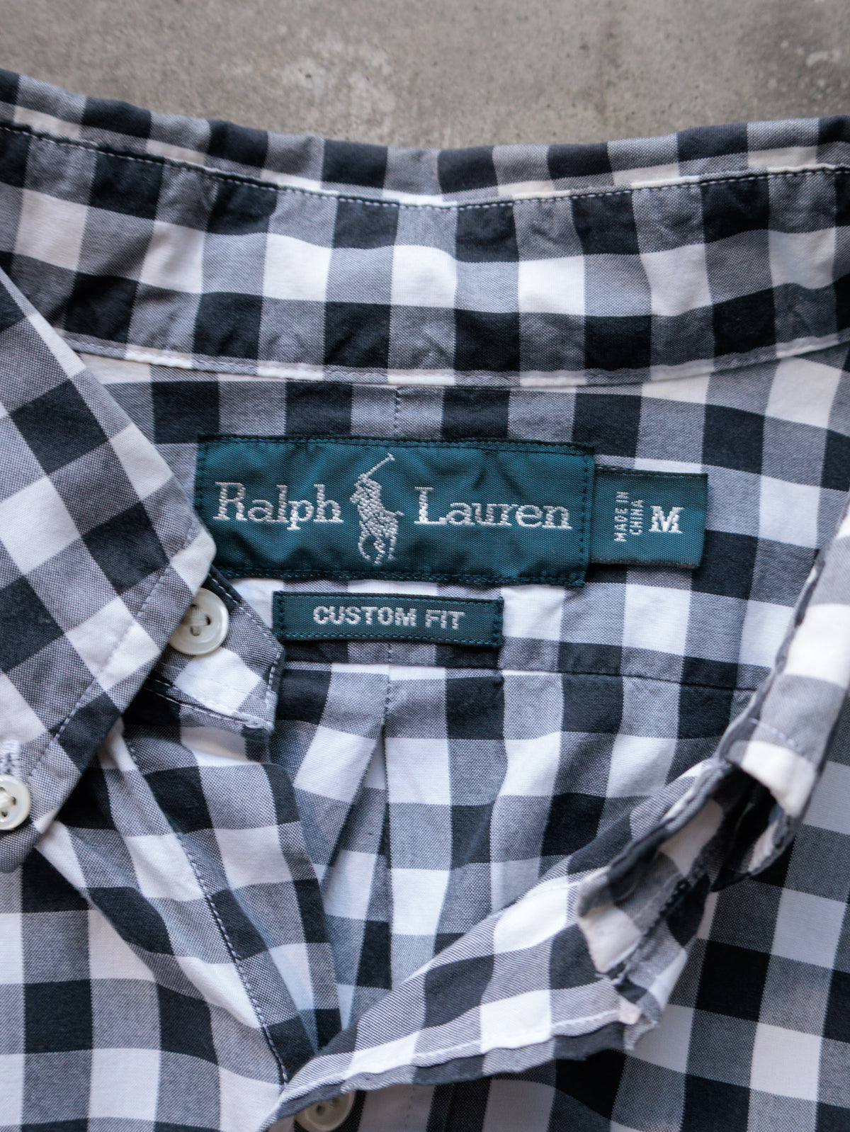 Vintage Black Gingham Ralph Lauren Shirt (M)