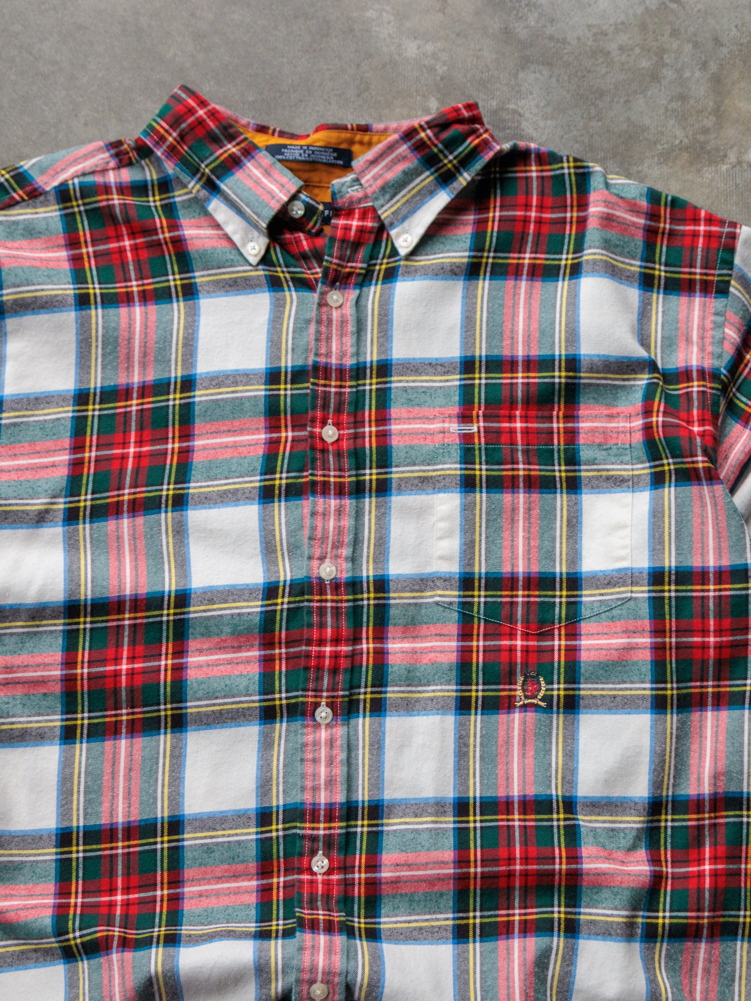 Vintage 90s Plaid Tommy Hilfiger Flannel Shirt (XL)