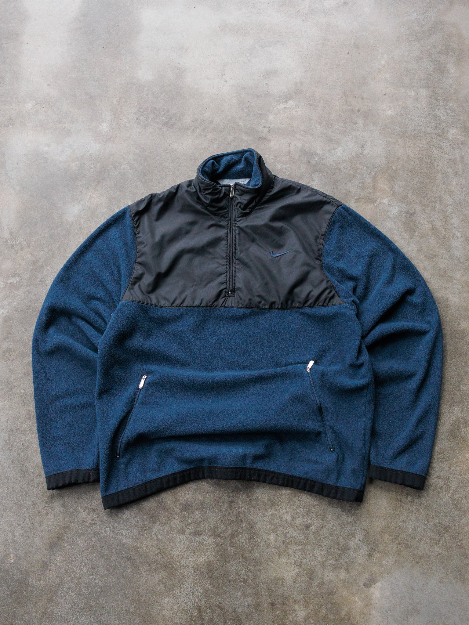 Vintage 00s Navy Nike Quarter Zip Fleece Jacket (L)