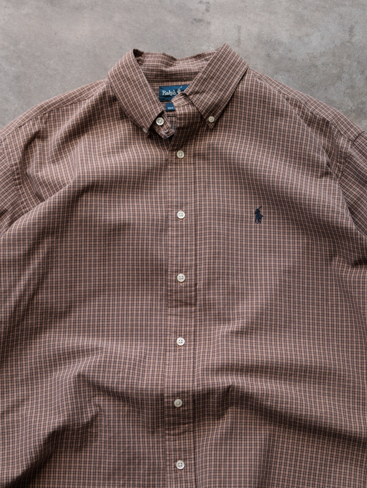Vintage Brown Plaid Ralph Lauren Shirt (L)