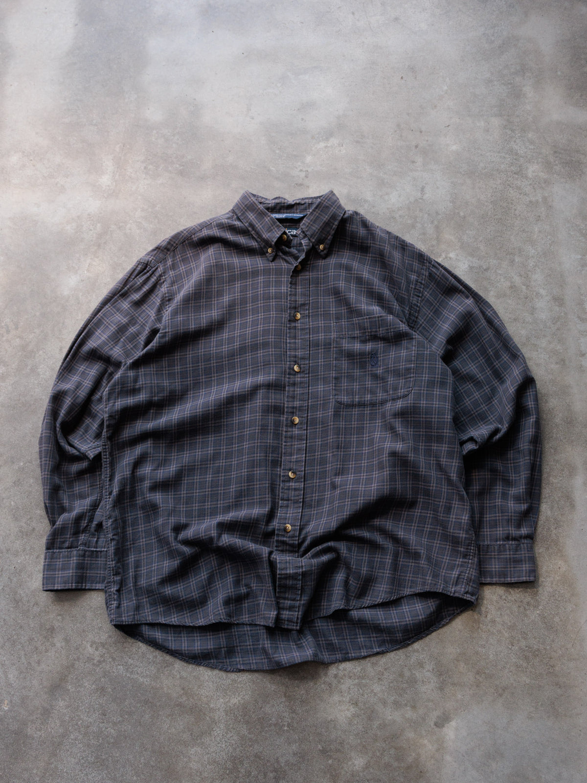 Vintage Grey Plaid Nautica Shirt (L)