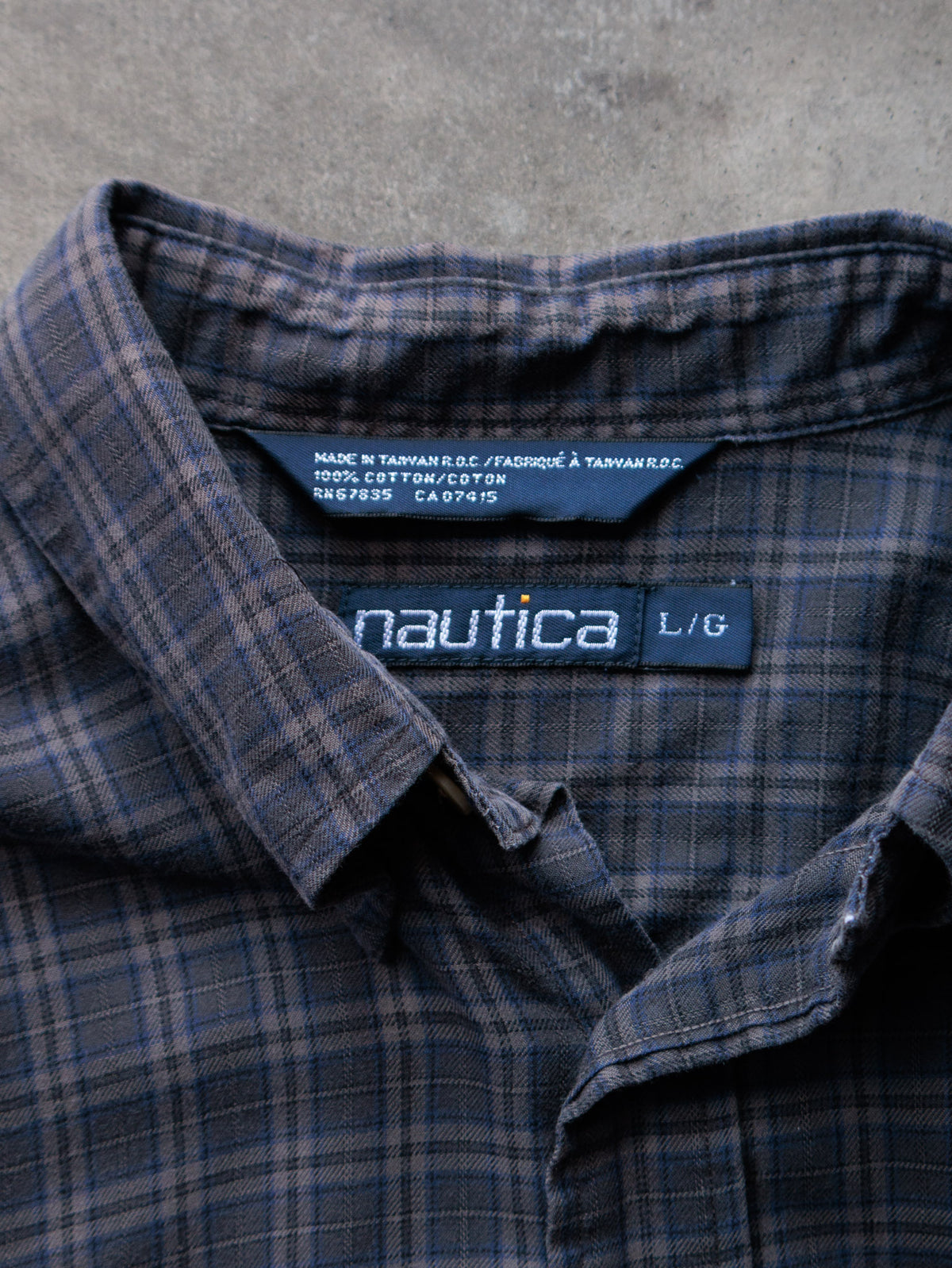 Vintage Grey Plaid Nautica Shirt (L)