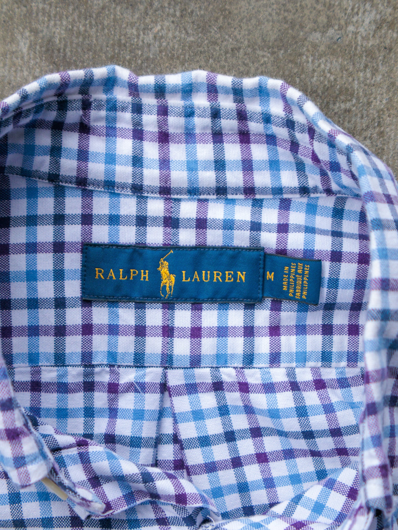 Vintage Blue & Purple Check Ralph Lauren Shirt (M)