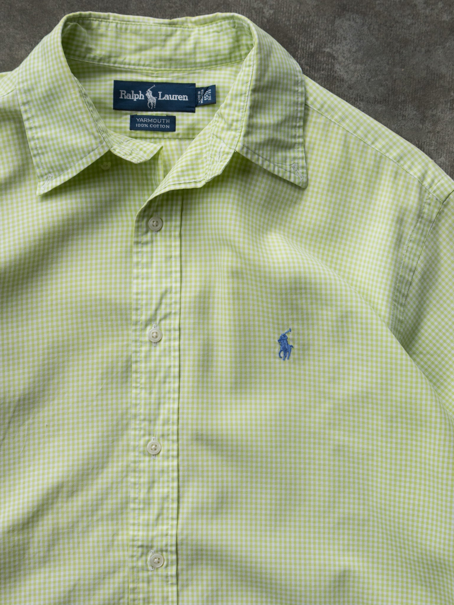 Vintage 90s Green Ralph Lauren Gingham Shirt (L)