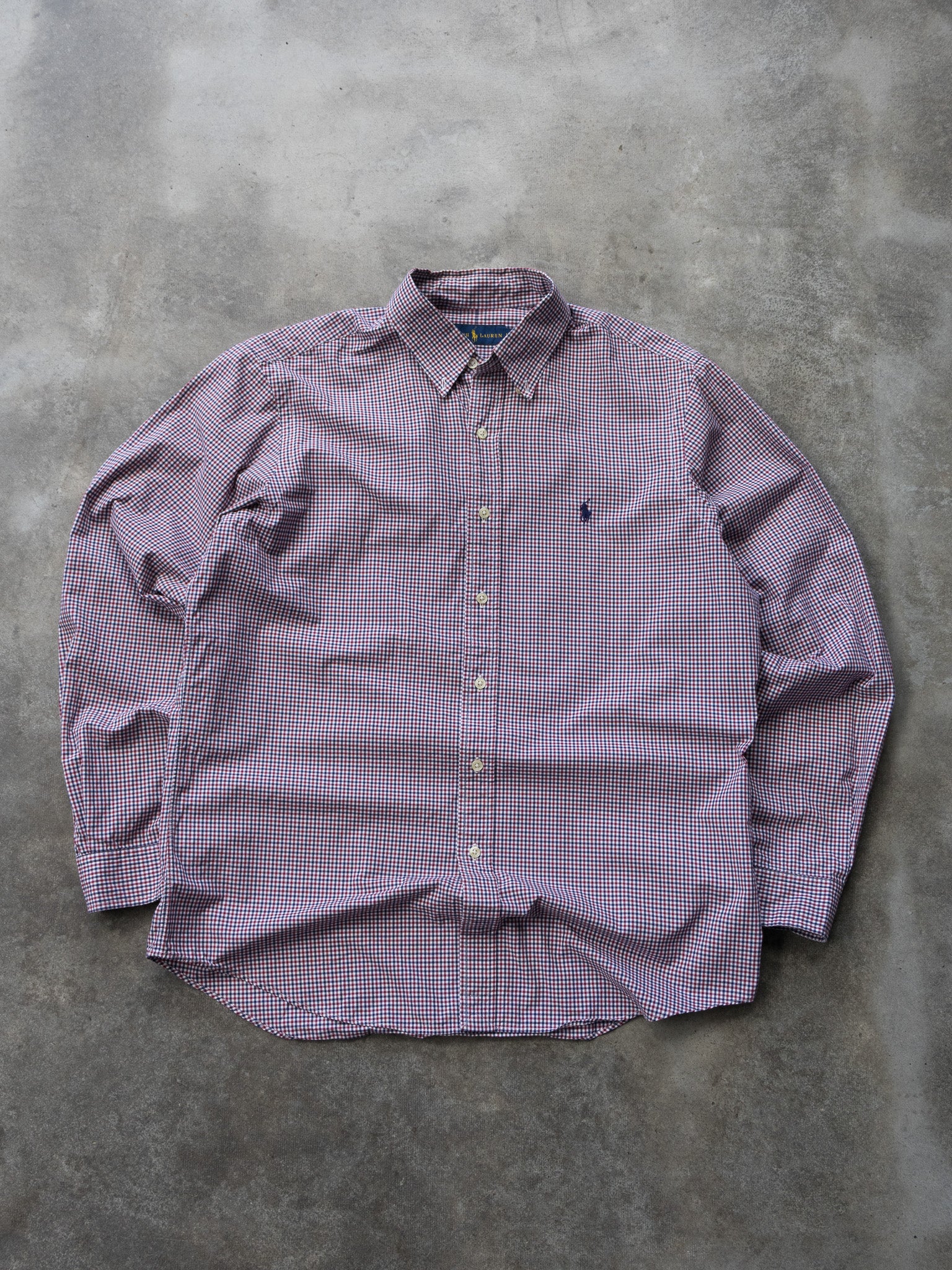 Vintage Blue & Red Ralph Lauren Gingham Shirt (L)