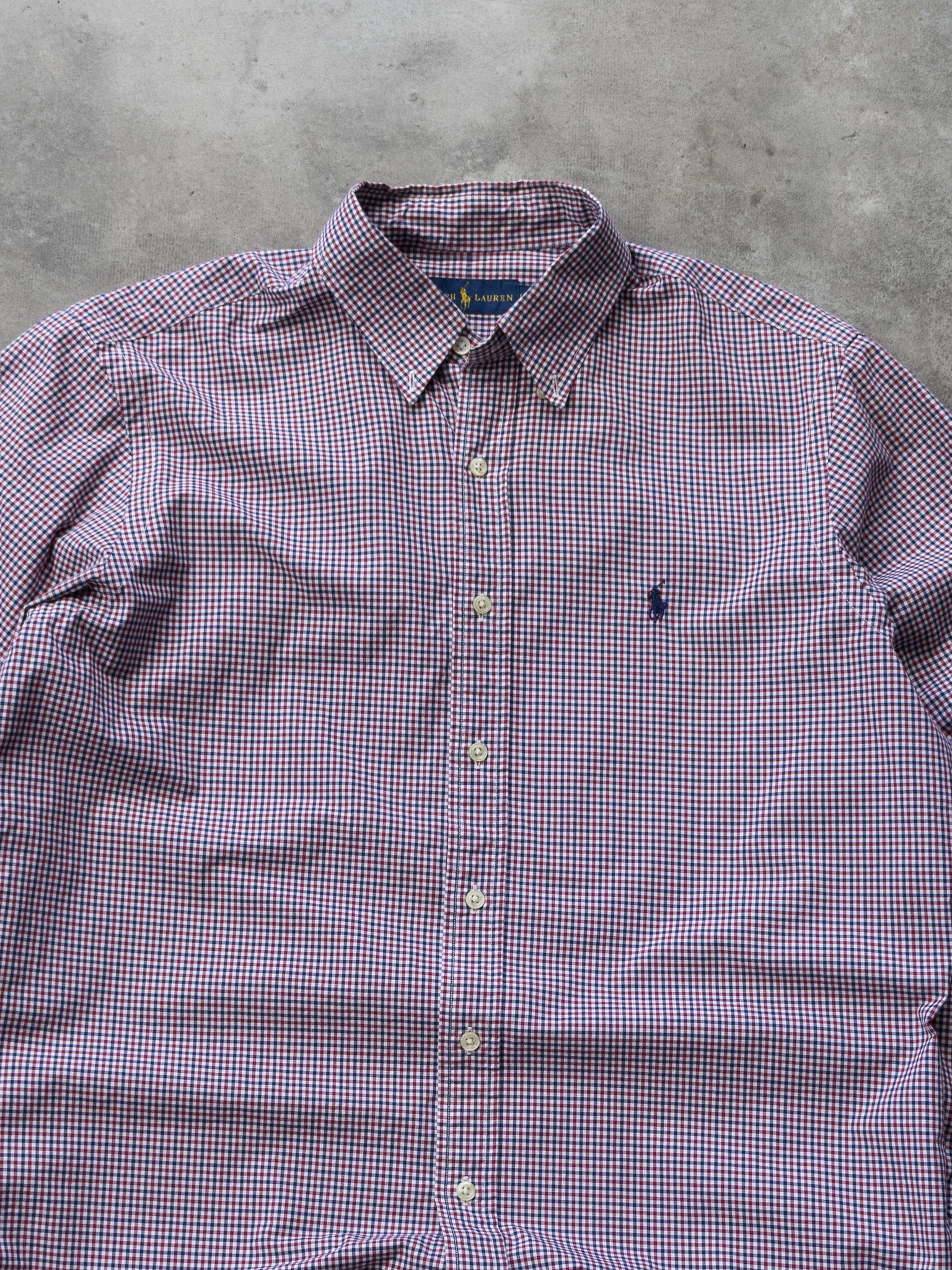 Vintage Blue & Red Ralph Lauren Gingham Shirt (L)