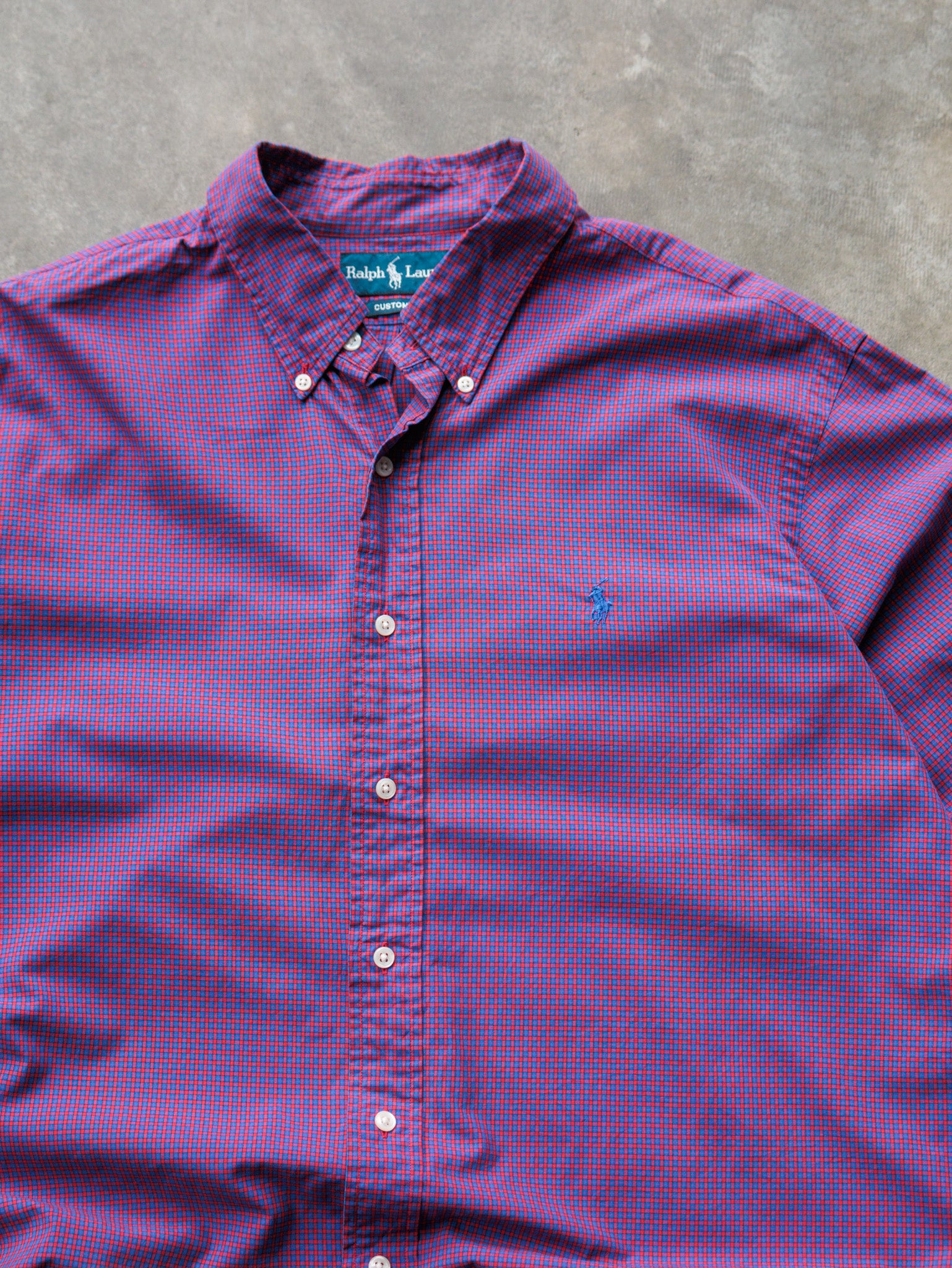 Vintage Purple & Blue Ralph Lauren Shirt (XL)