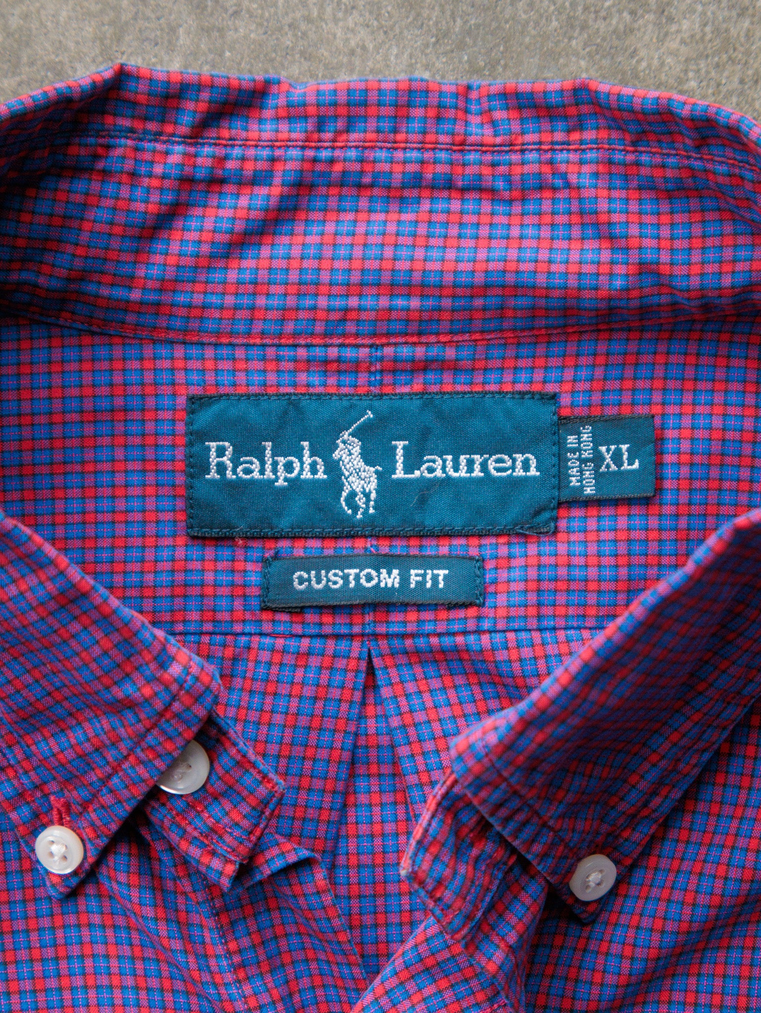 Vintage Purple & Blue Ralph Lauren Shirt (XL)