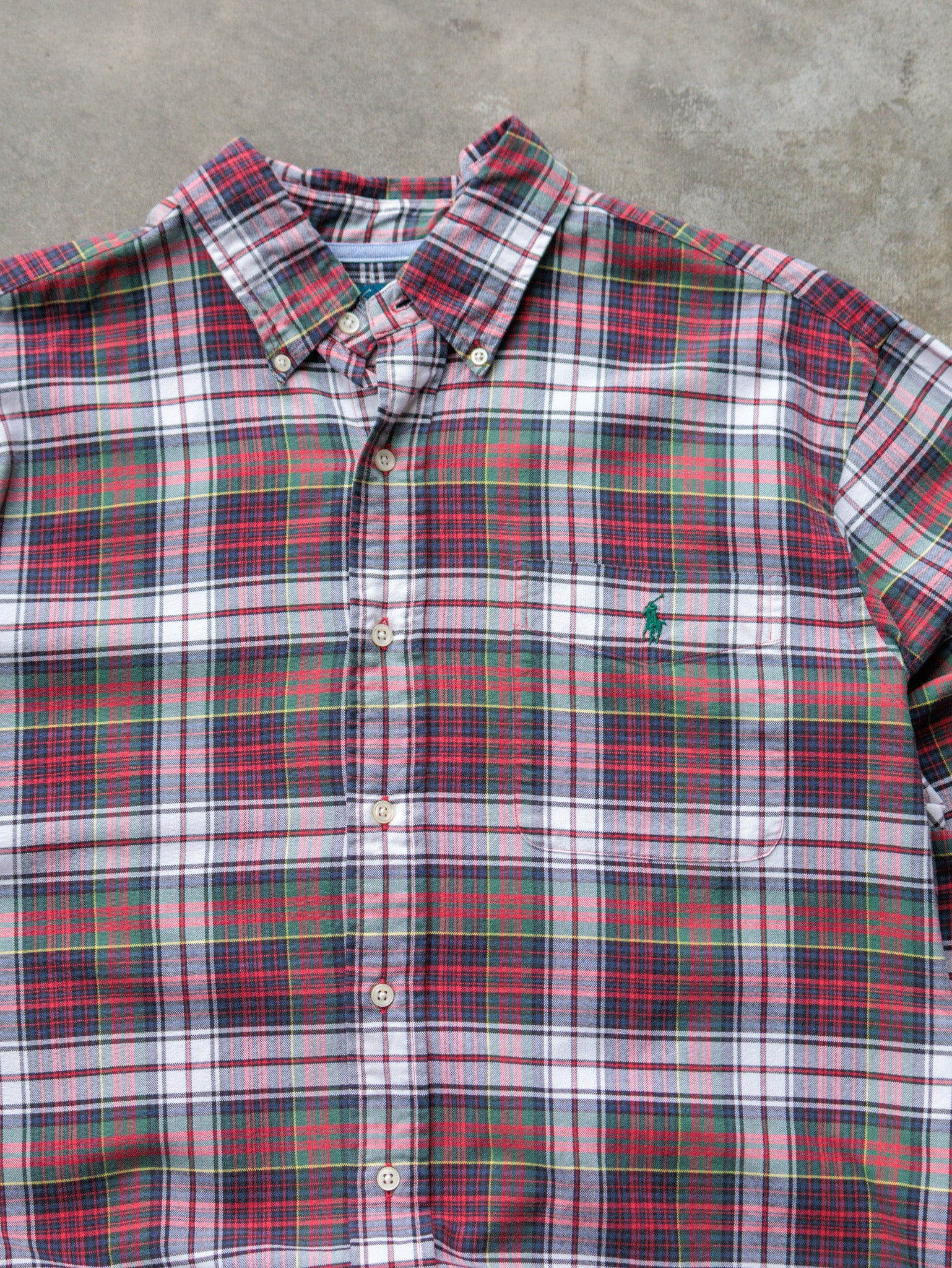 Vintage Red & Green Plaid Ralph Lauren Shirt (L)