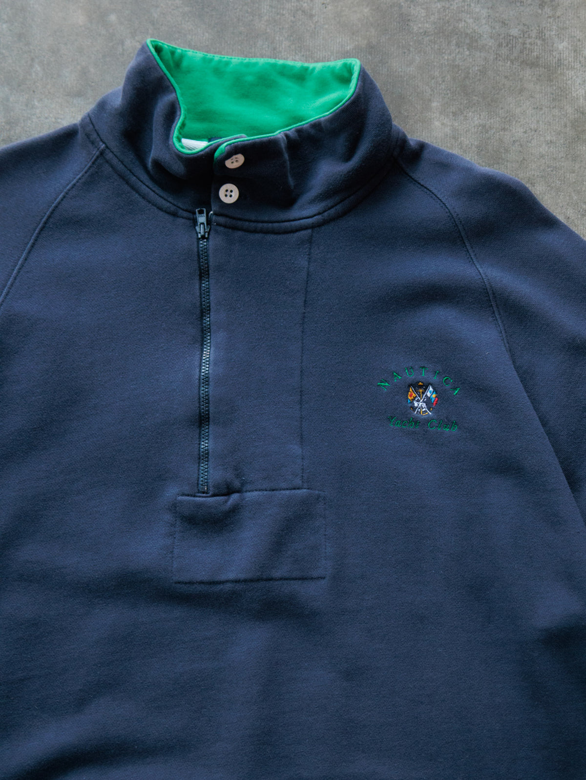 Vintage 90s Navy Nautica Yacht Club Quarter Zip (L)