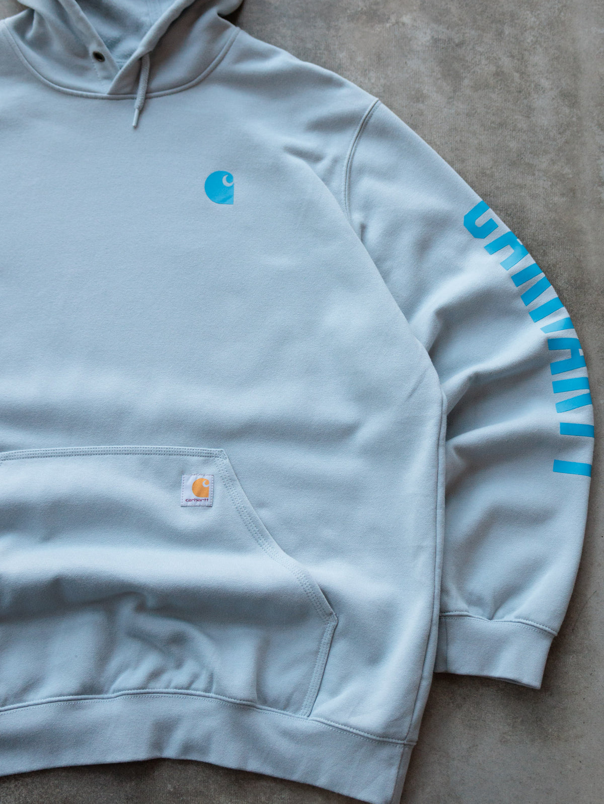 Vintage Blue Carhartt Hoodie (XL)