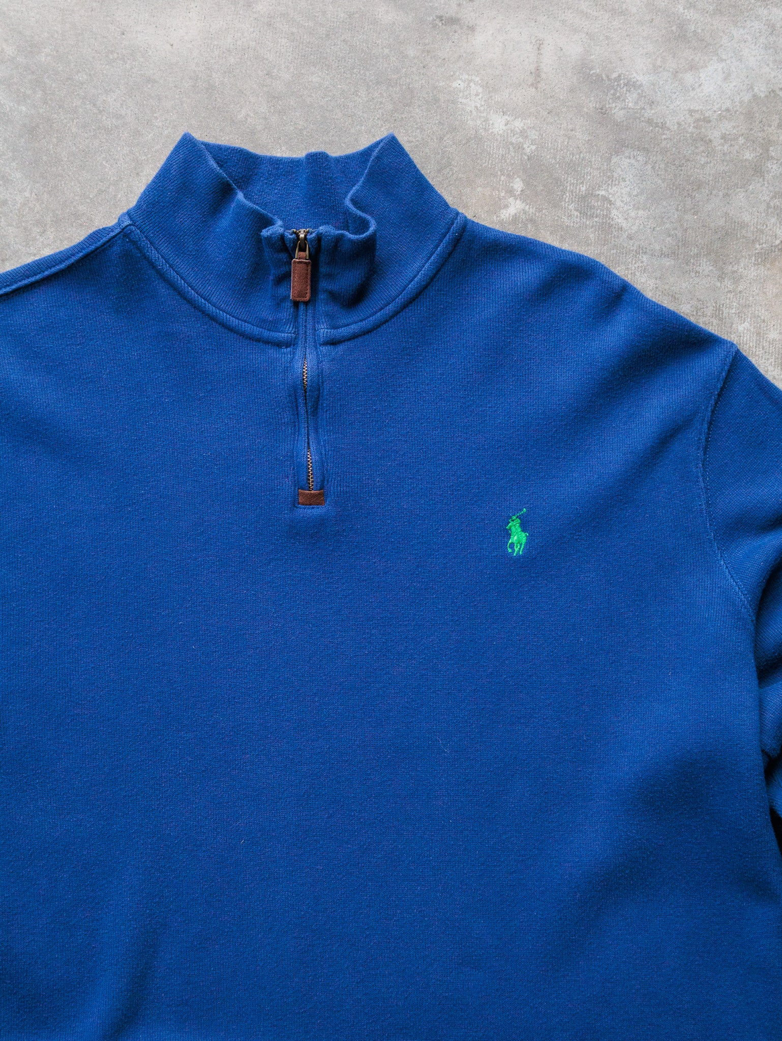 Vintage Blue Ralph Lauren Quarter Zip Sweatshirt (XL)