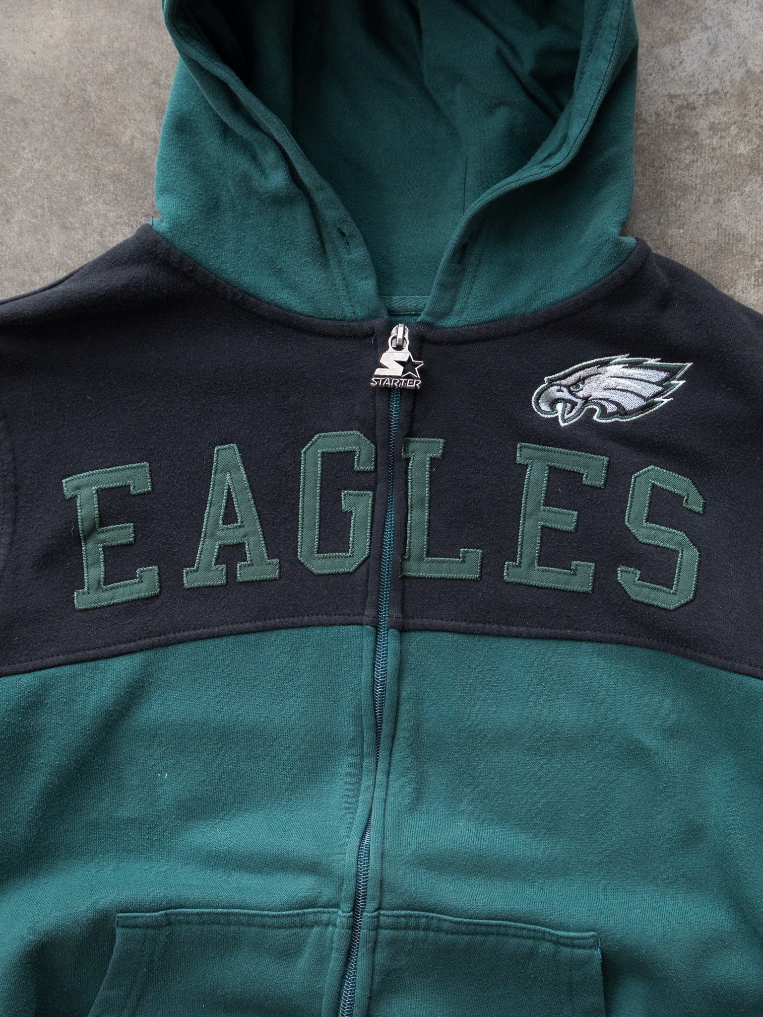 Vintage Green Starter Philadelphia Eagles Zip Hoodie (L)
