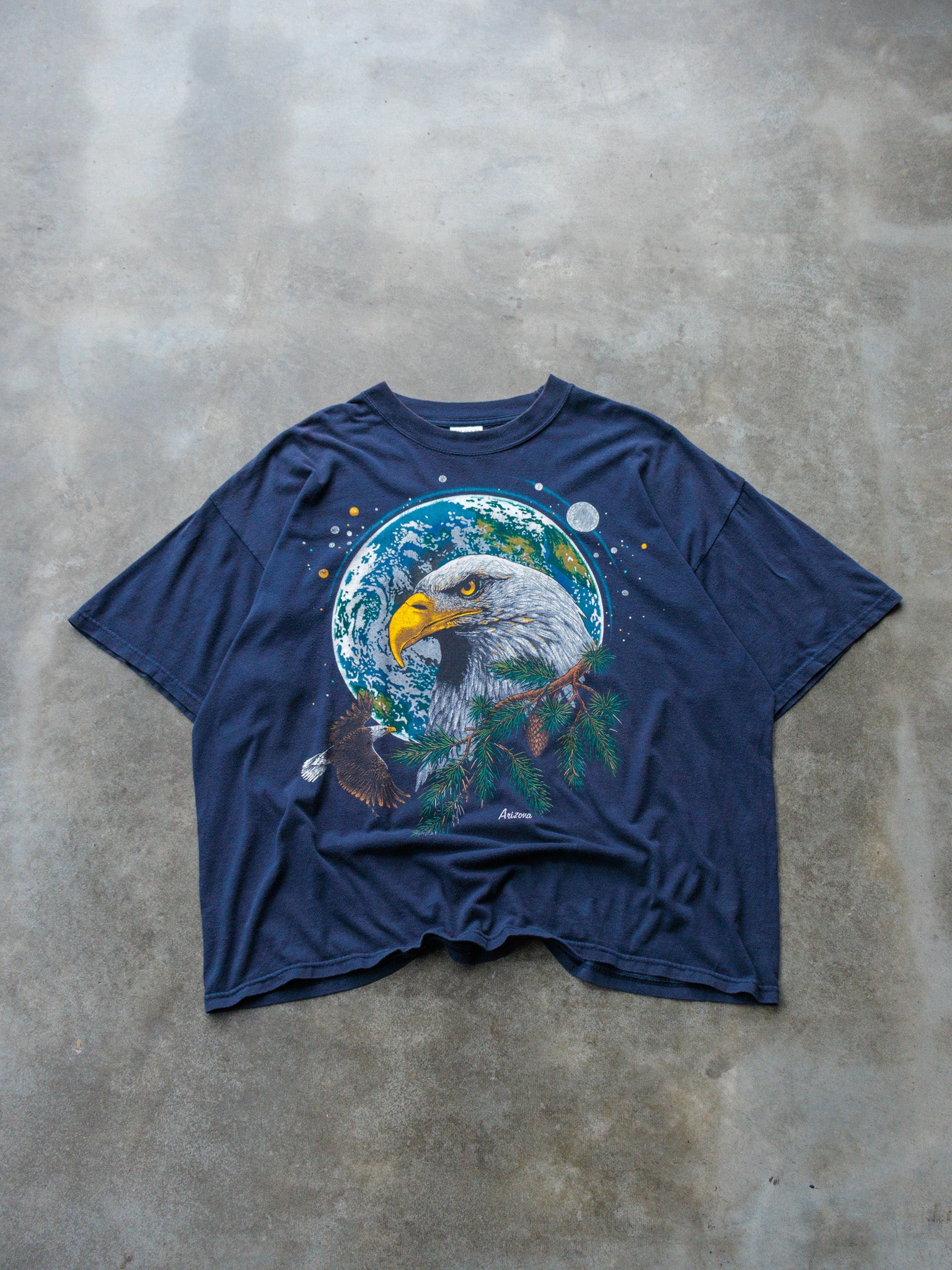 Vintage 00s Navy Arizona Eagle Graphic Tee (2XL)