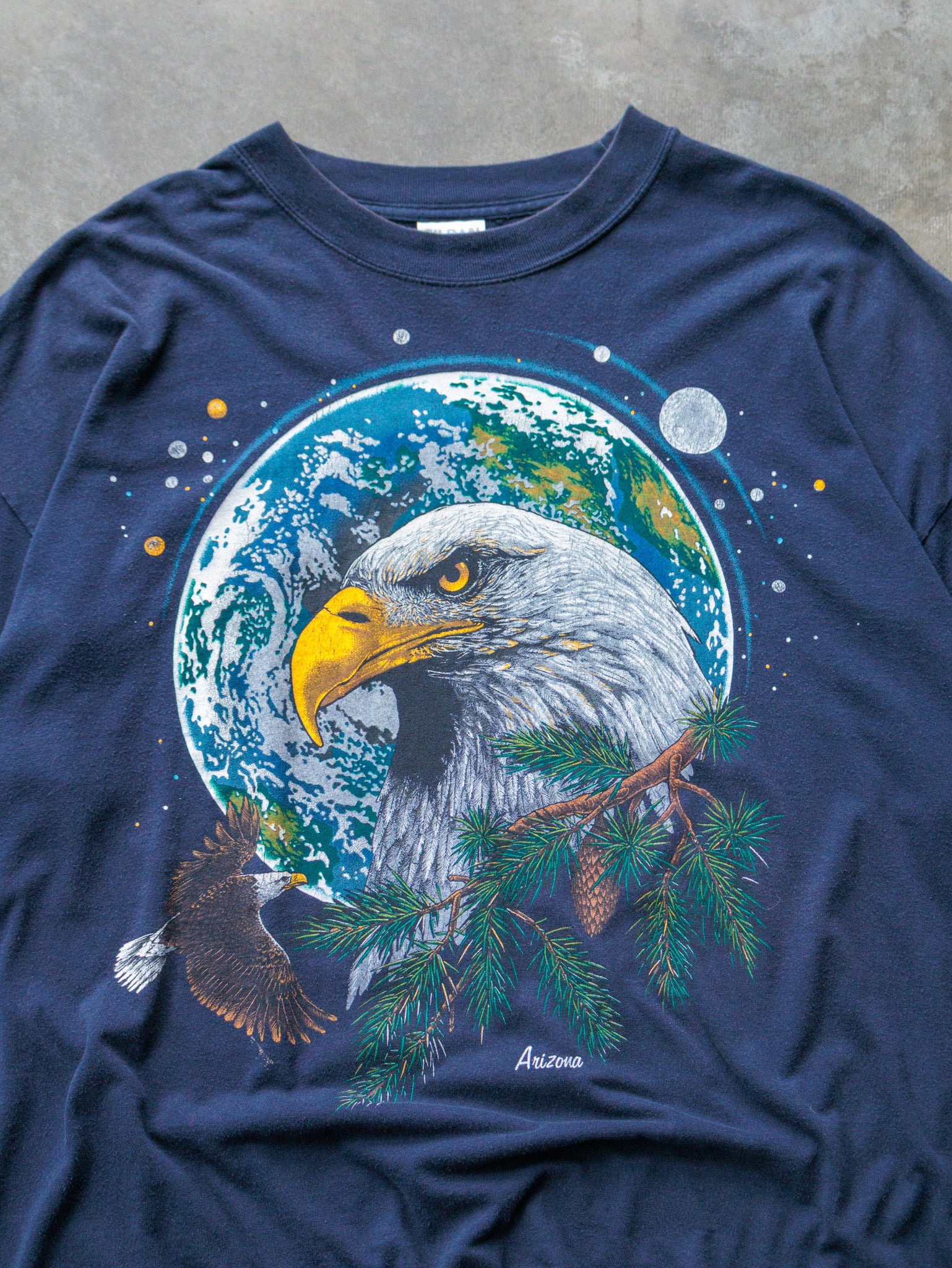 Vintage 00s Navy Arizona Eagle Graphic Tee (2XL)