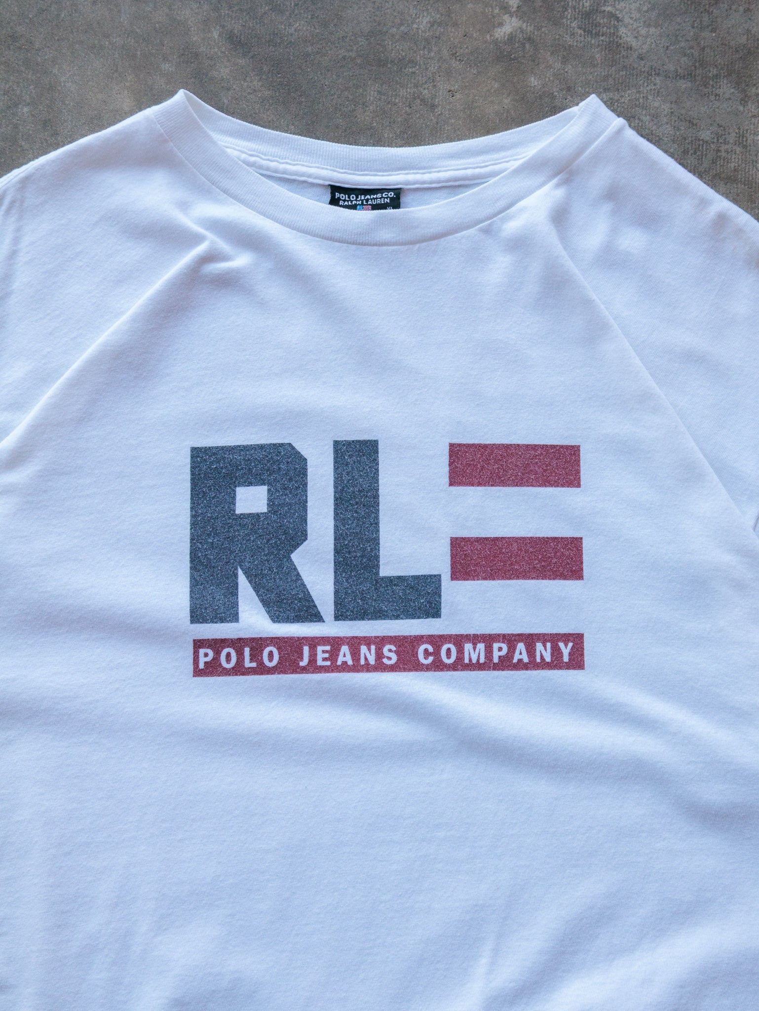 Vintage 90s White Polo Ralph Lauren Tee (XL)