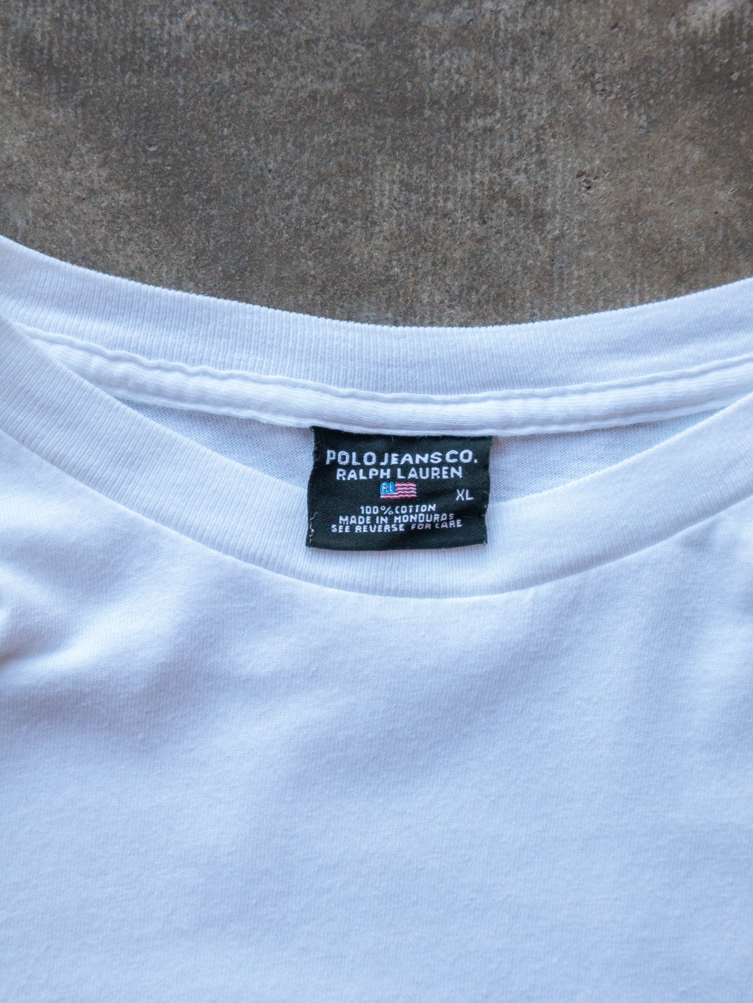 Vintage 90s White Polo Ralph Lauren Tee (XL)
