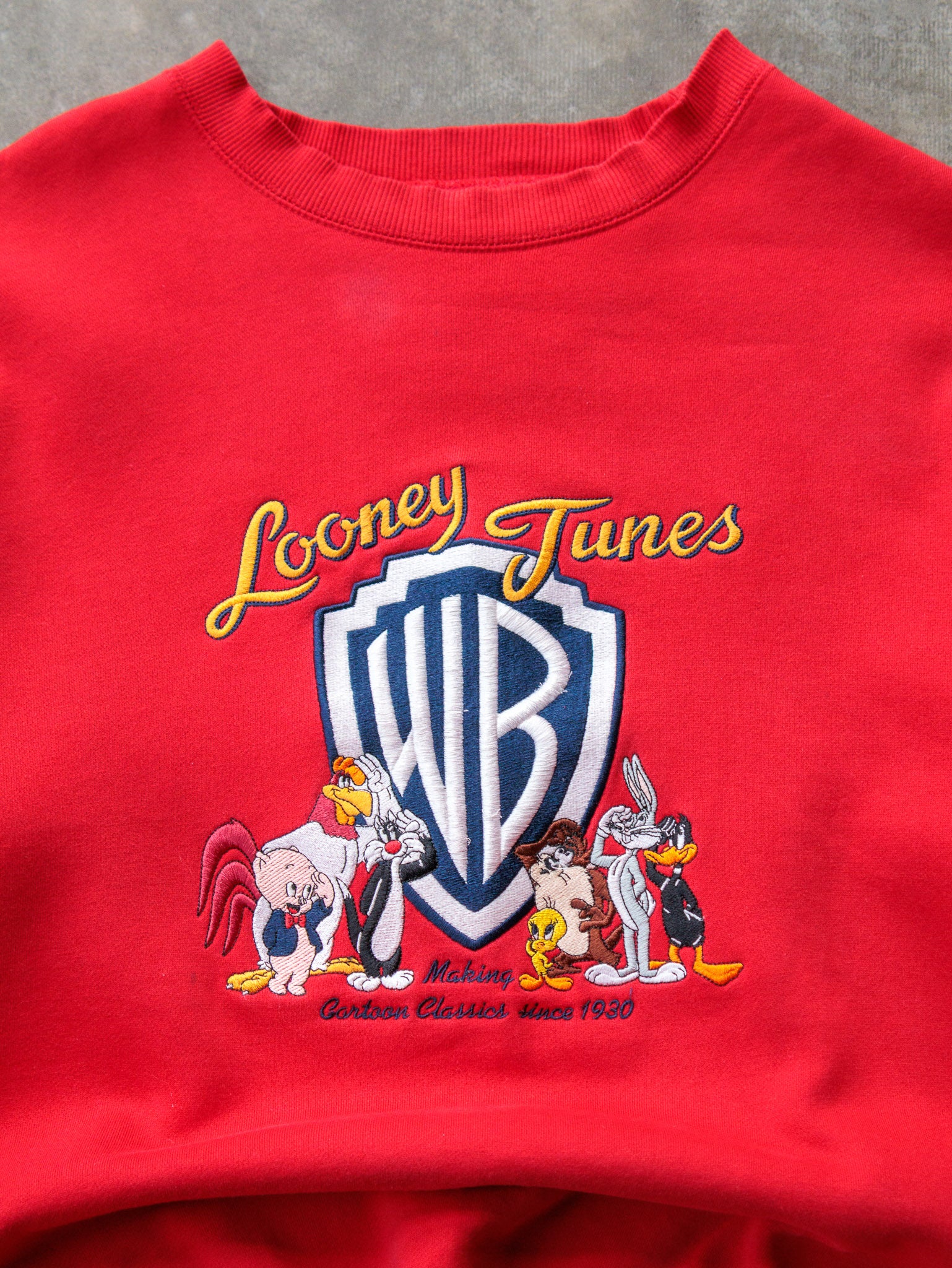 Vintage 90s Red Looney Tunes Sweatshirt (L)