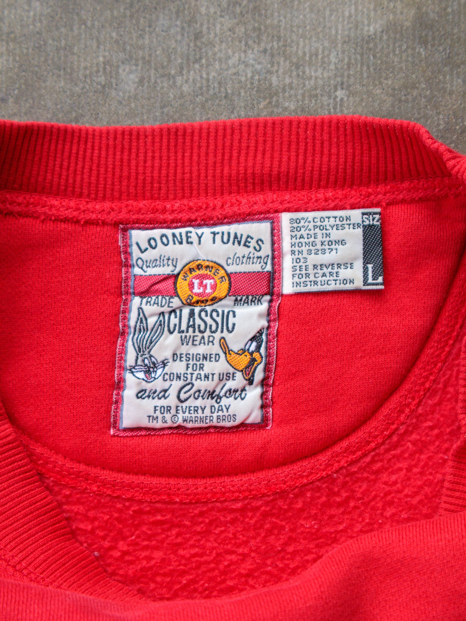 Vintage 90s Red Looney Tunes Sweatshirt (L)