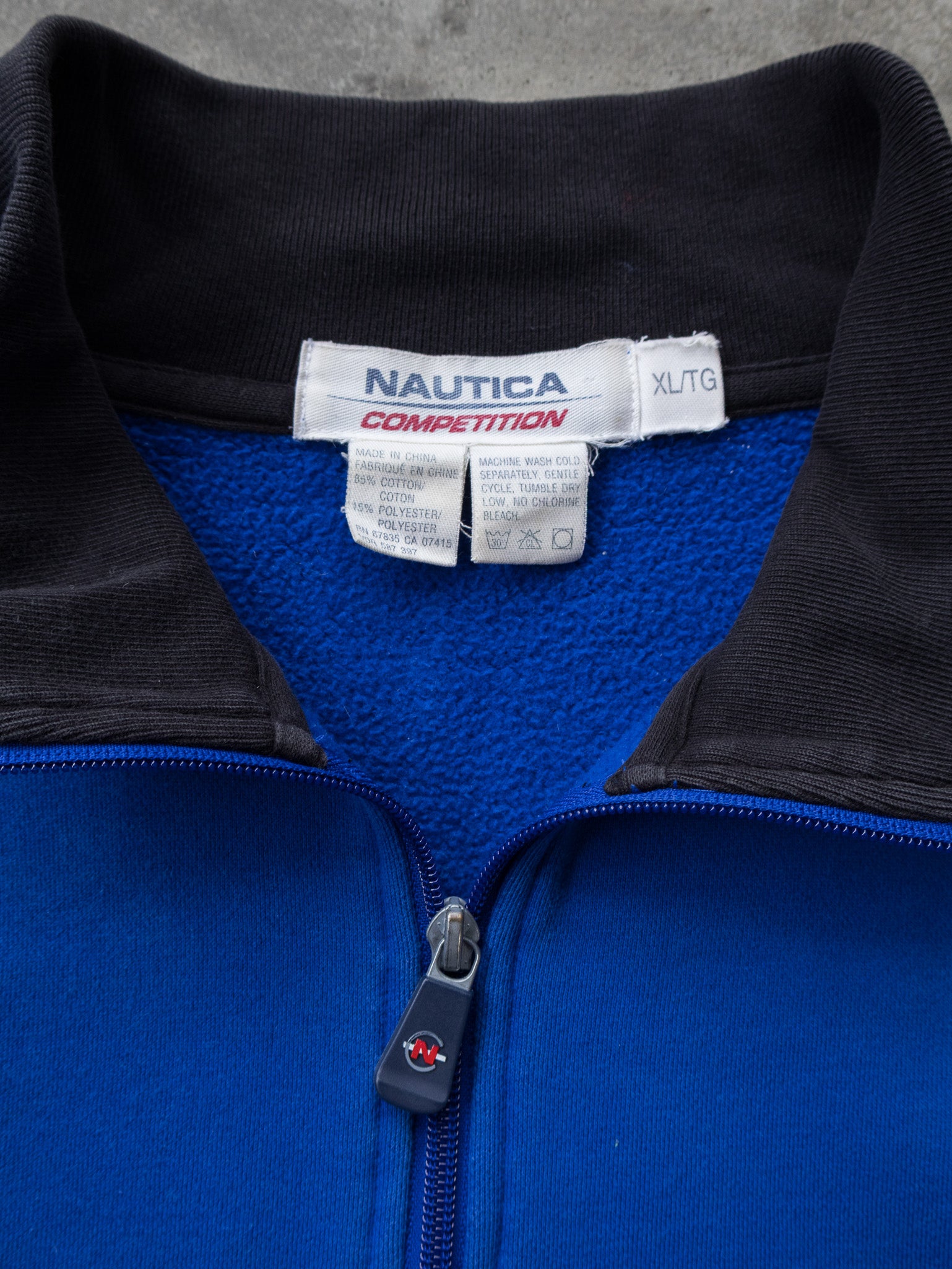 Vintage Blue Nautica Quarter Zip Sweatshirt (XL)