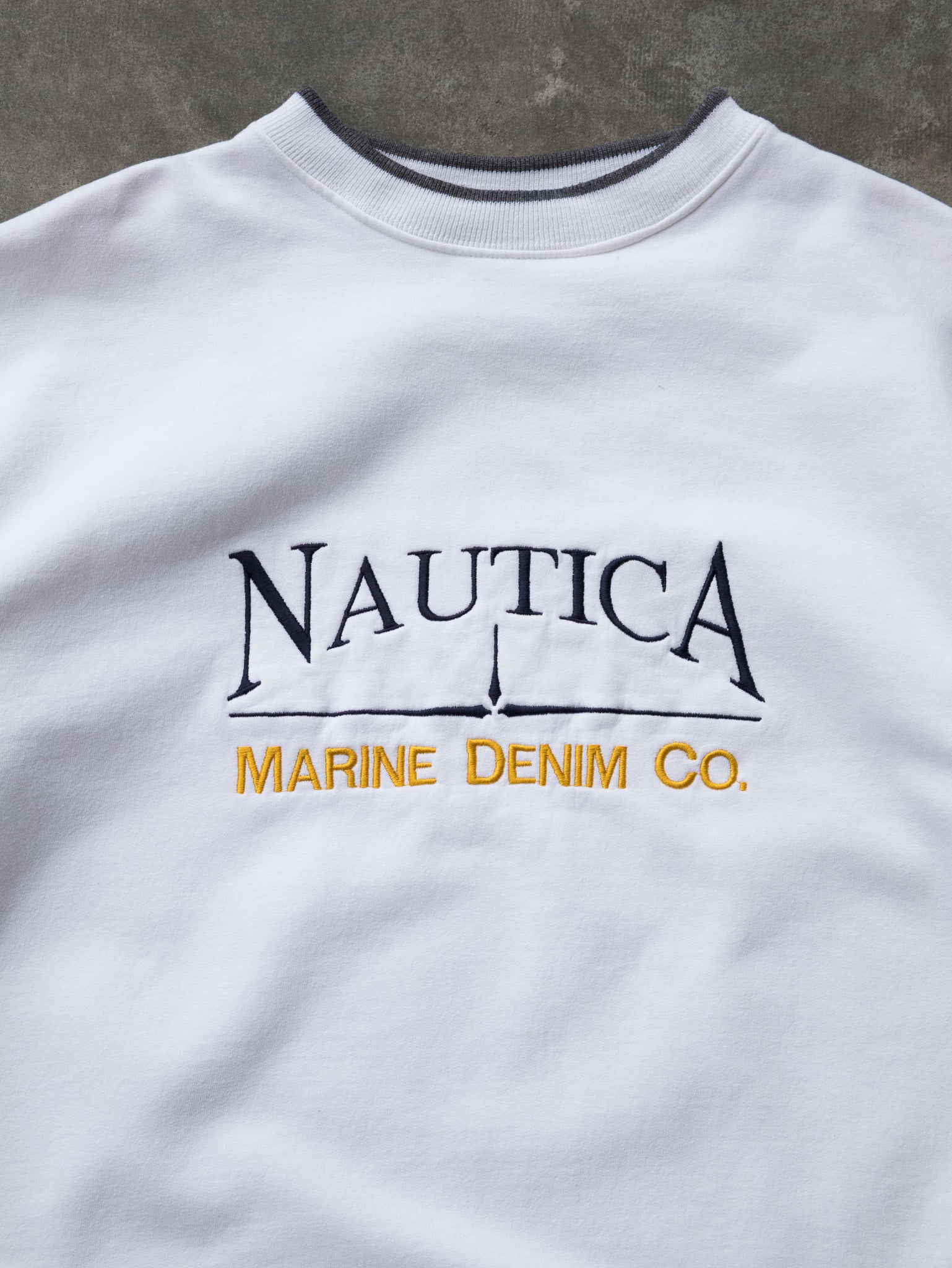 Vintage White Nautica Marine Denim Co. Sweatshirt (L)
