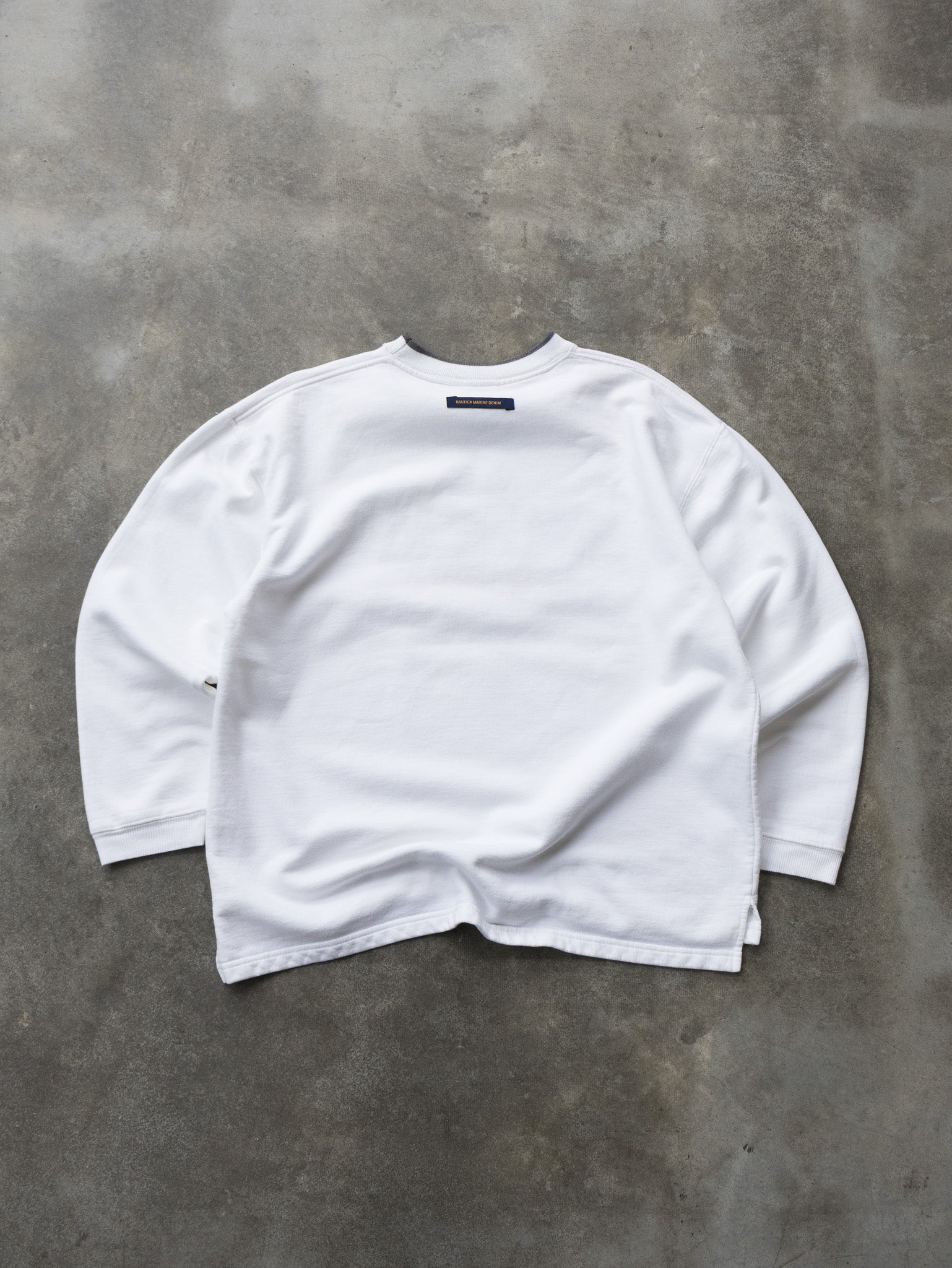 Vintage White Nautica Marine Denim Co. Sweatshirt (L)