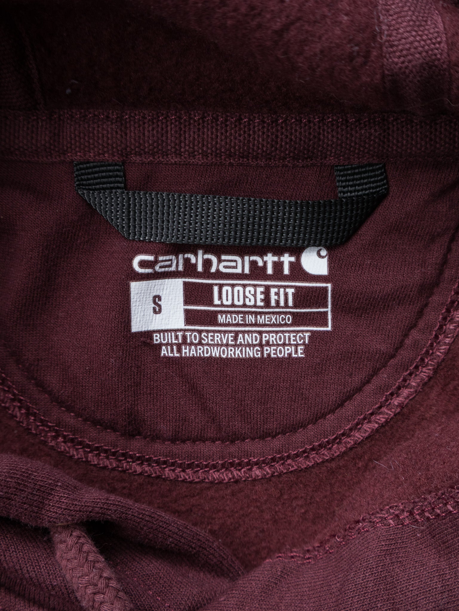 Vintage Maroon Carhartt Spell Out Hoodie (S)