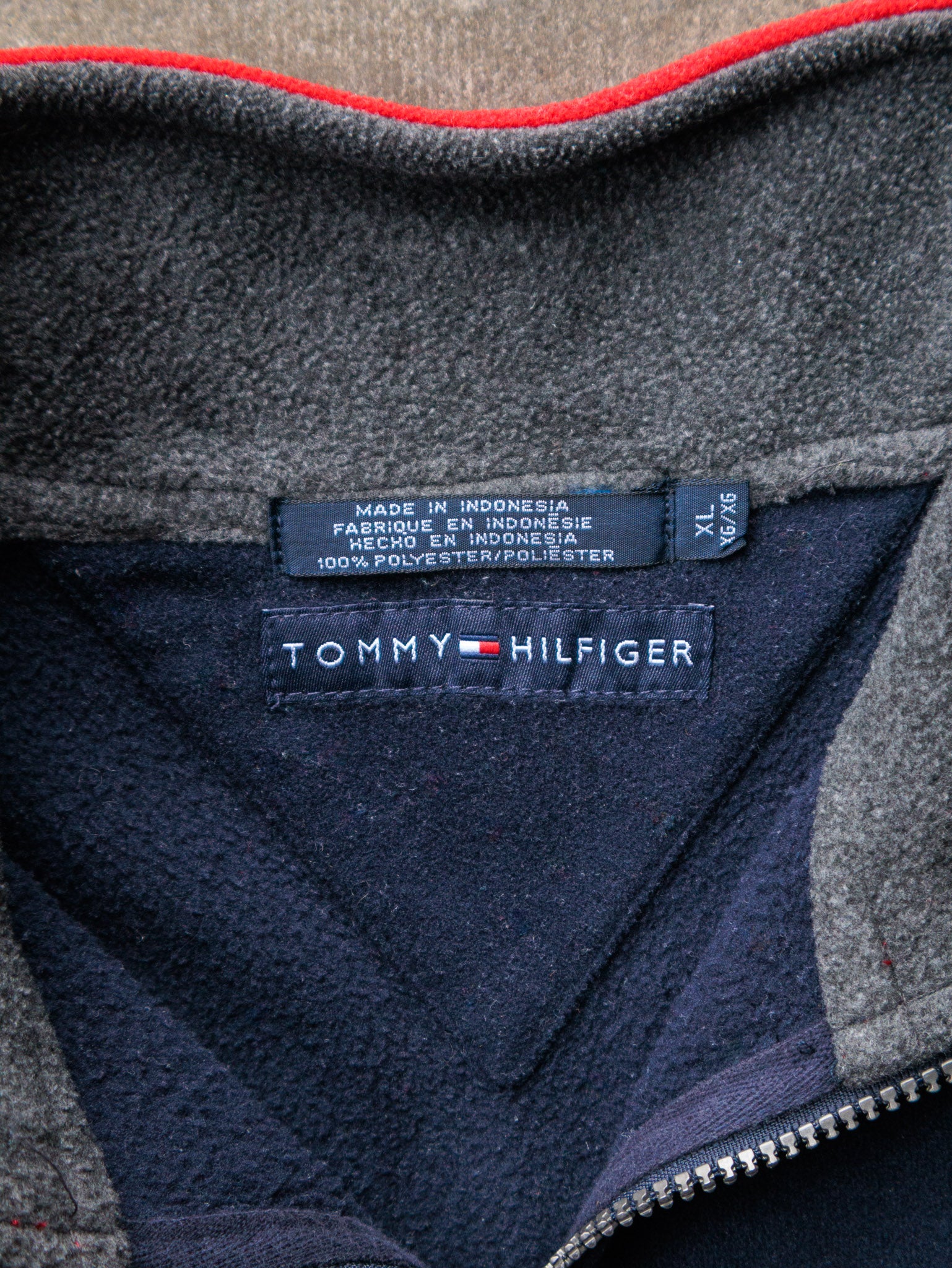 Vintage 90s Tommy Hilfiger Quarter Zip Fleece Sweatshirt (XL)