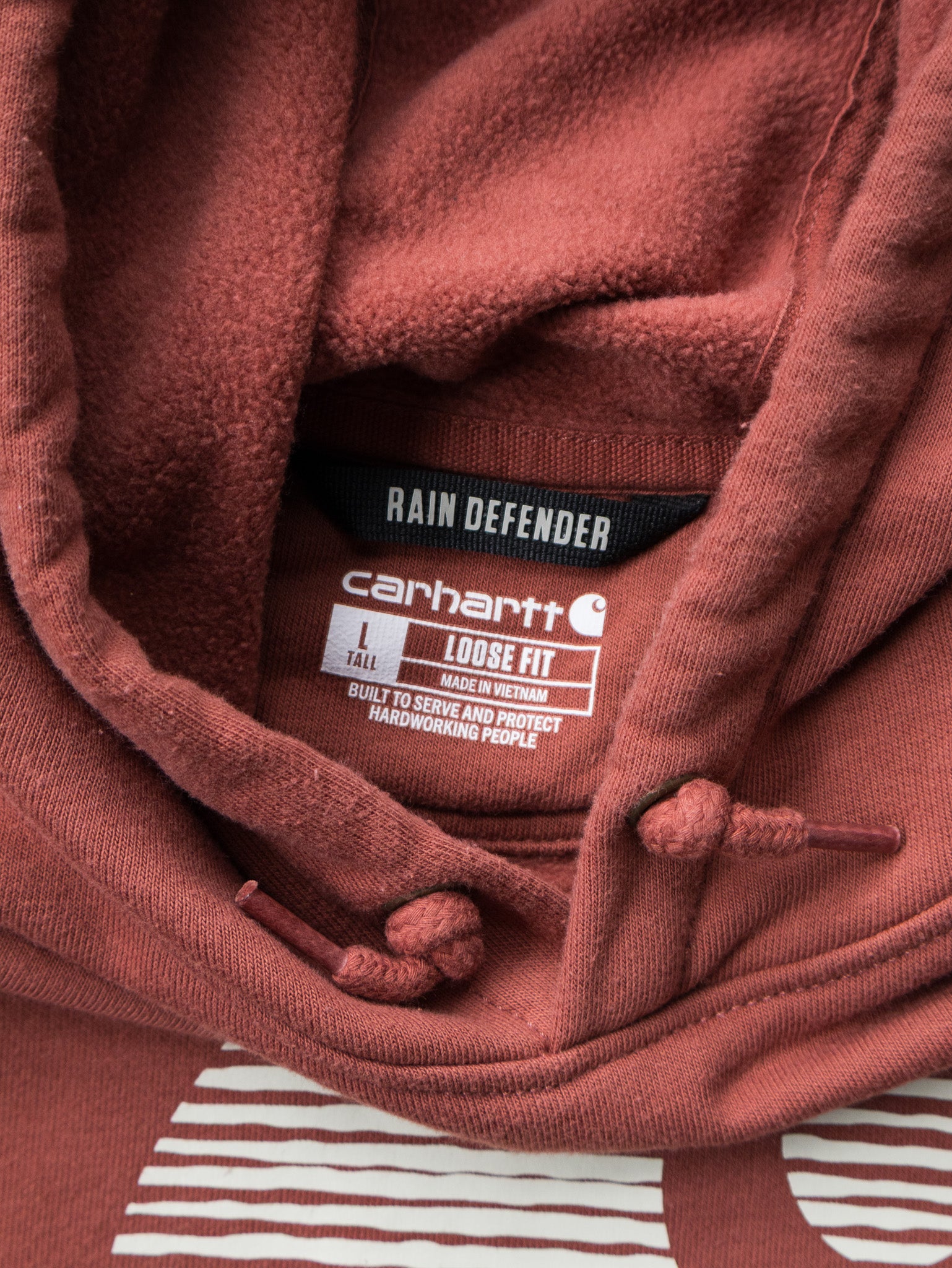 Vintage Rust Carhartt Logo Hoodie (L)