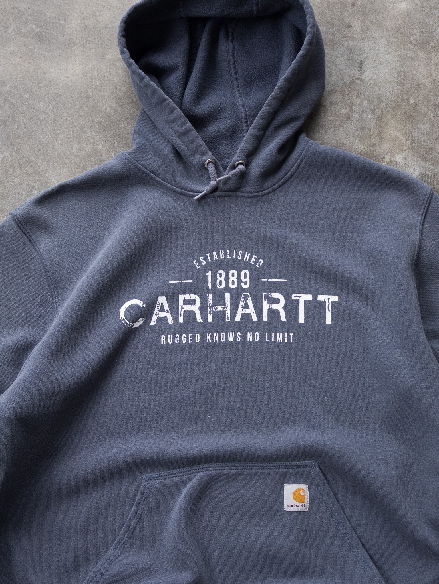 Vintage Faded Blue Carhartt Hoodie (XL)