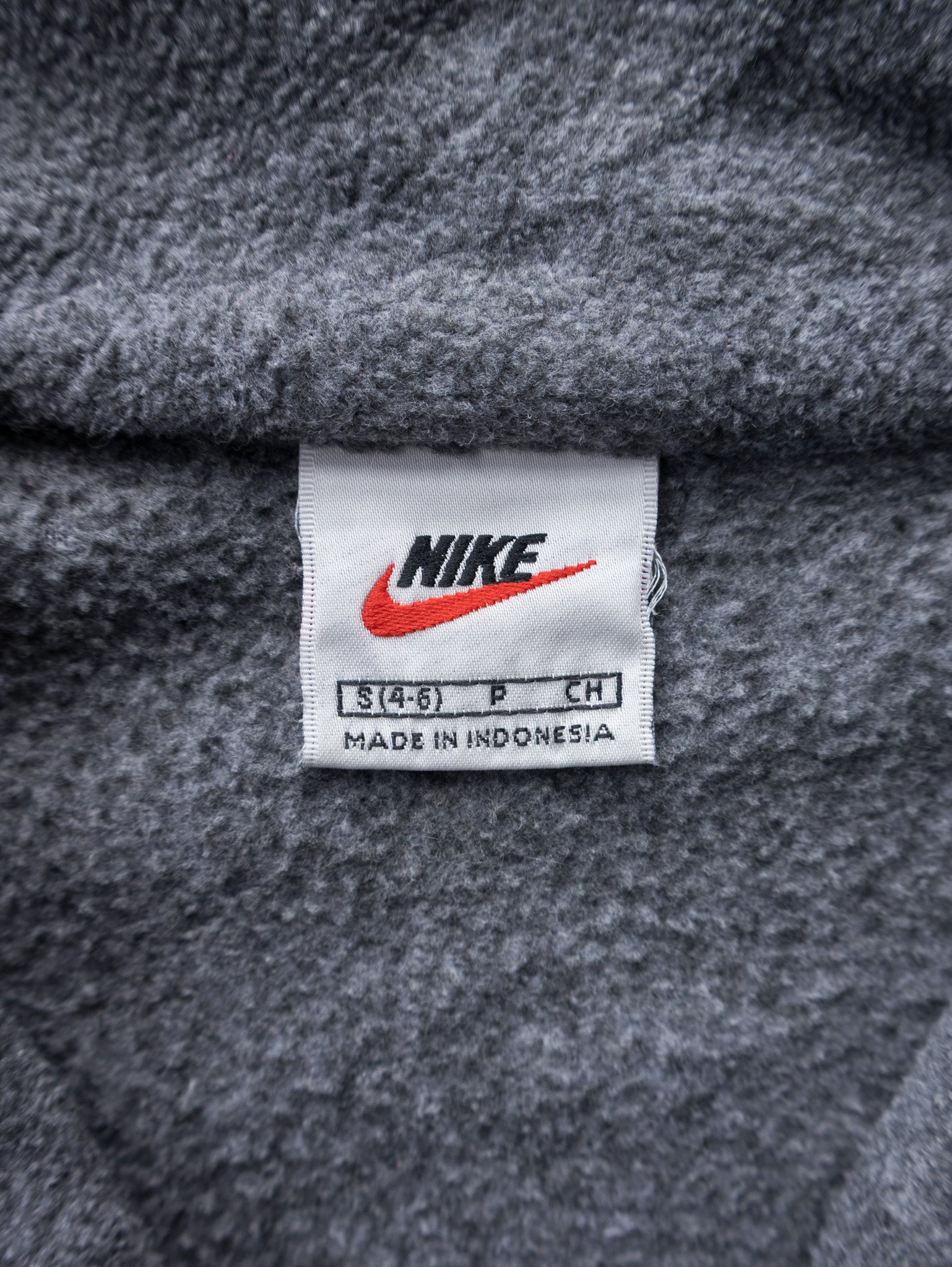 Vintage Grey Nike Script Logo 1/4 Zip Fleece Sweatshirt (Women's S)