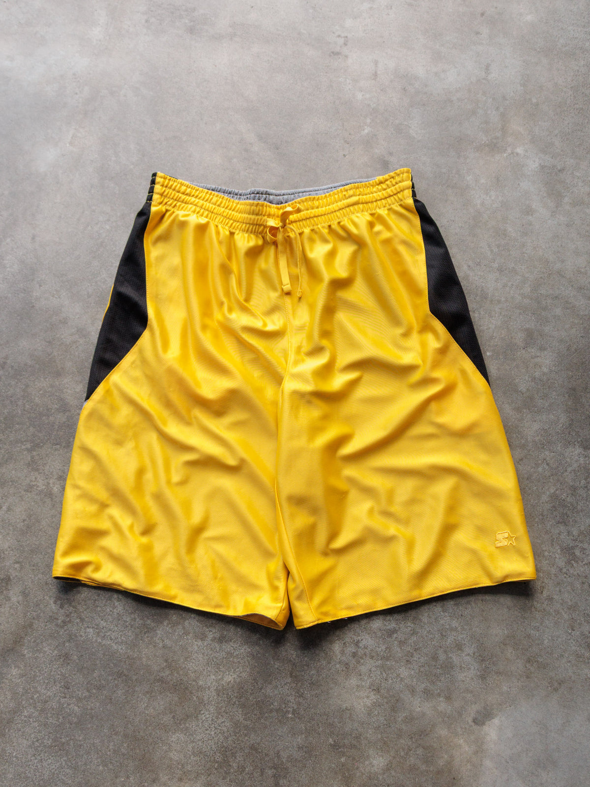Vintage Yellow & Grey Starter Reversible Mesh Shorts (-)